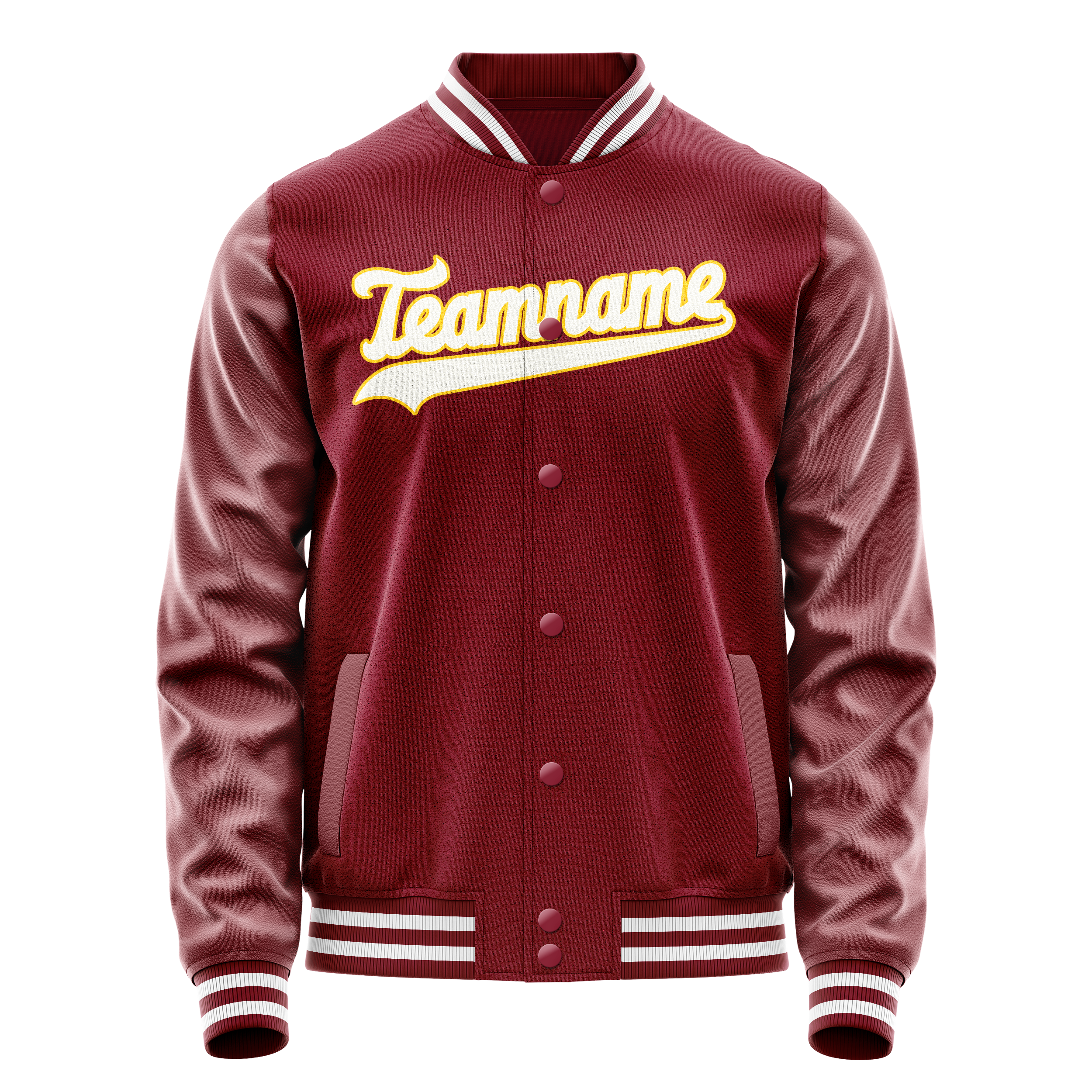 Custom Crimson White Solid Color Varsity Letterman Jacket JA02240617KZ534