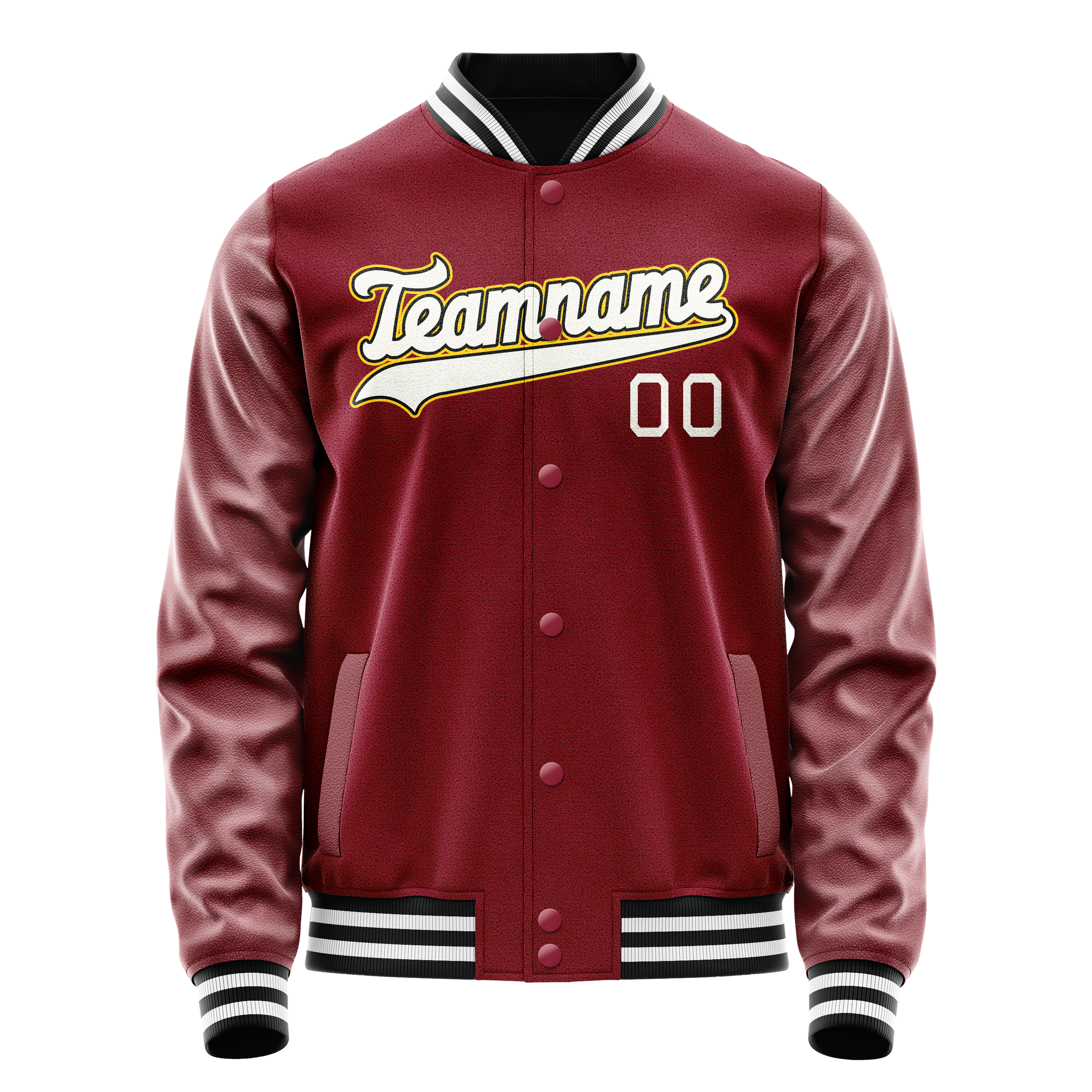 Custom Crimson White Solid Color Varsity Letterman Jacket JA02240617KZ524