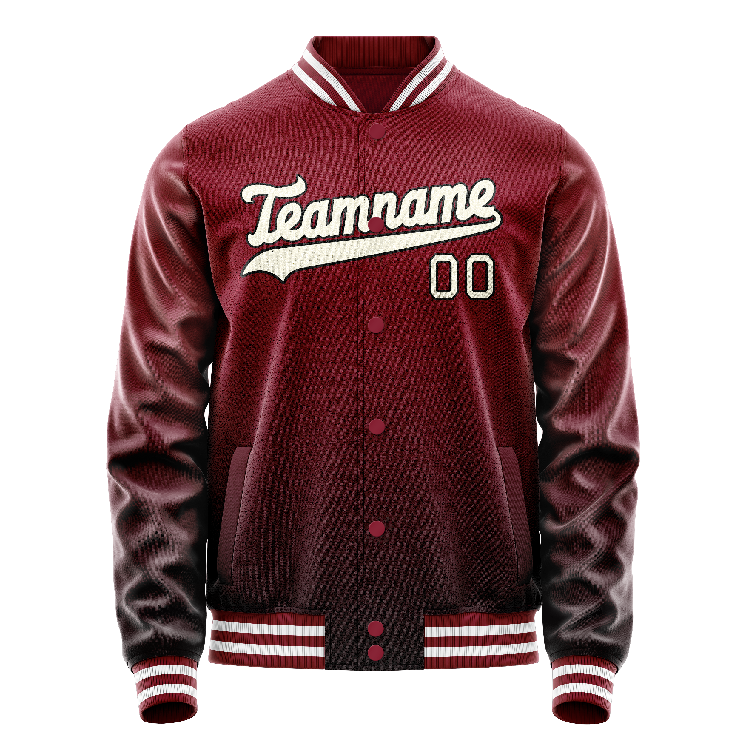 Custom Crimson Cream Solid Color Varsity Letterman Jacket JA02240617KZ510