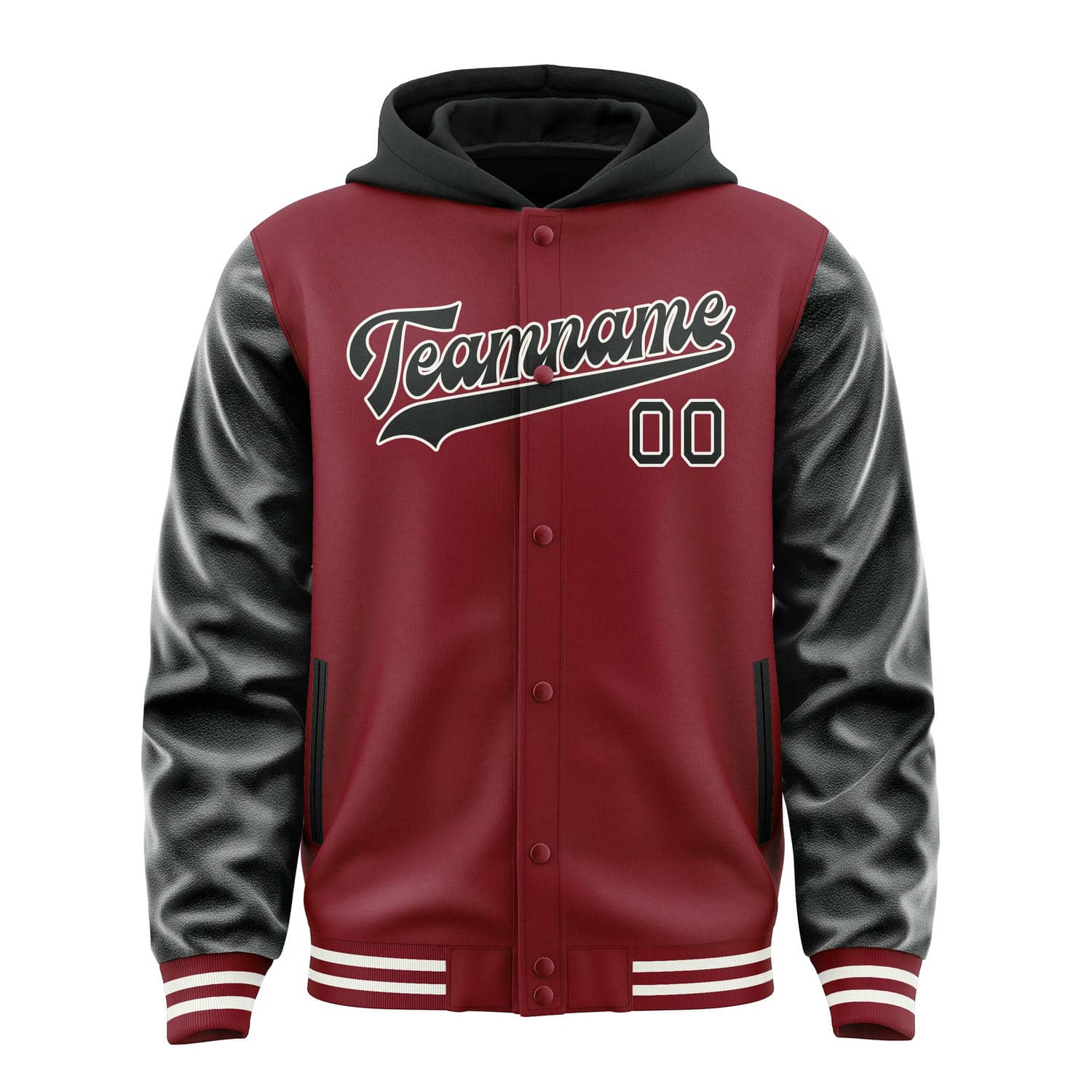 Custom Crimson Red Black Jacket
