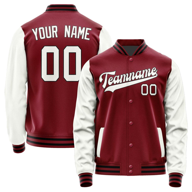 Custom Crimson Red White Jacket JA1515181517B31718