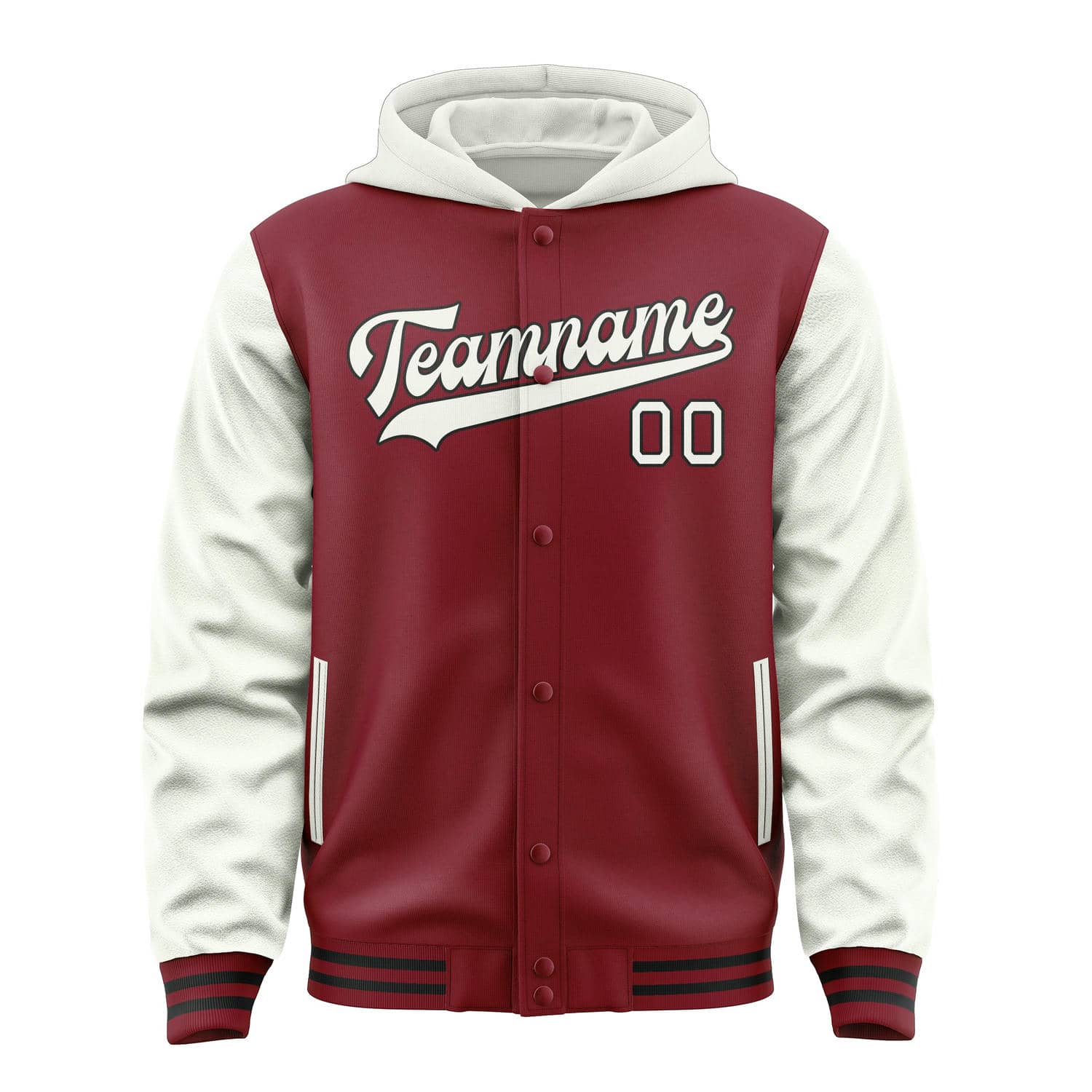 Custom Crimson Red White Jacket