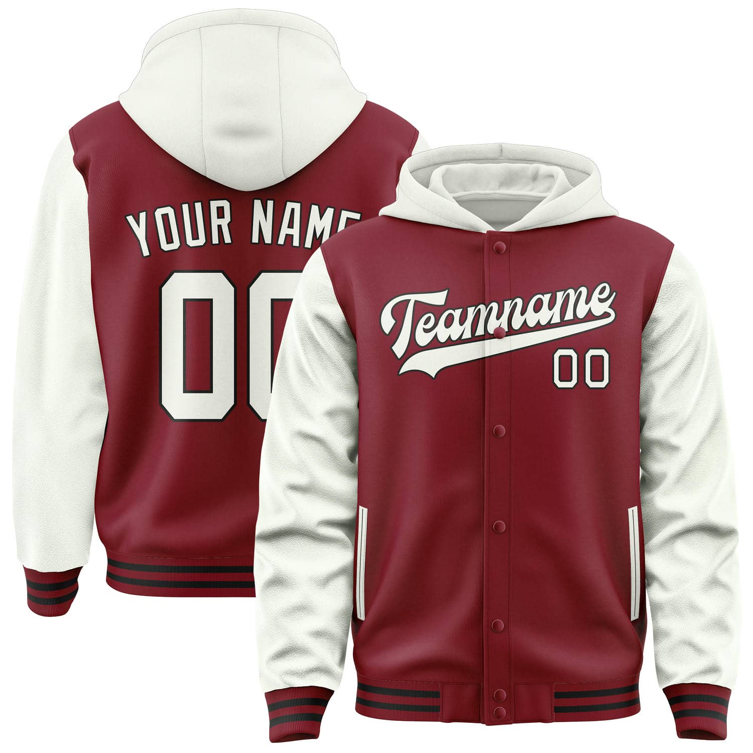 Custom Crimson Red White Jacket