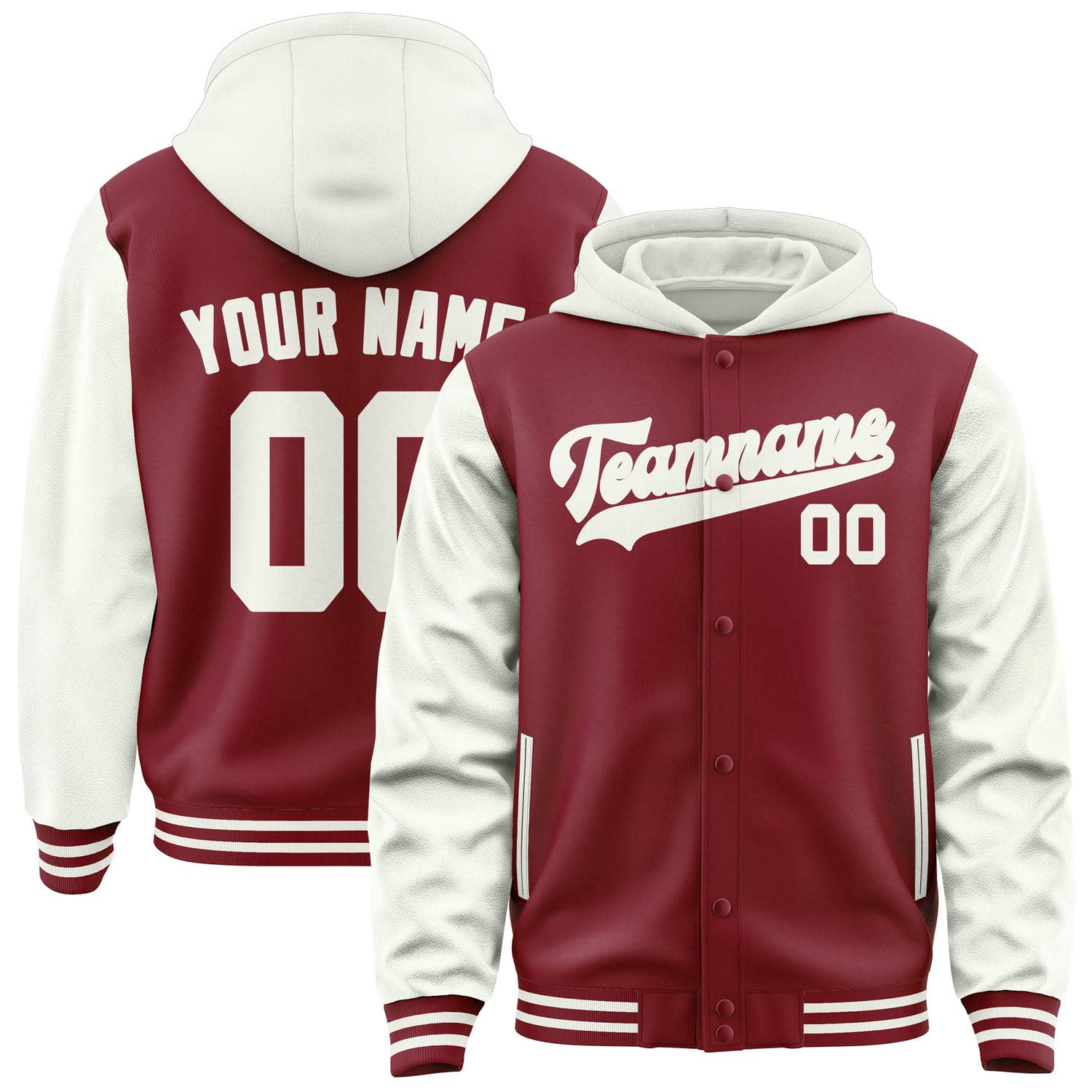 Custom Crimson Red White Jacket