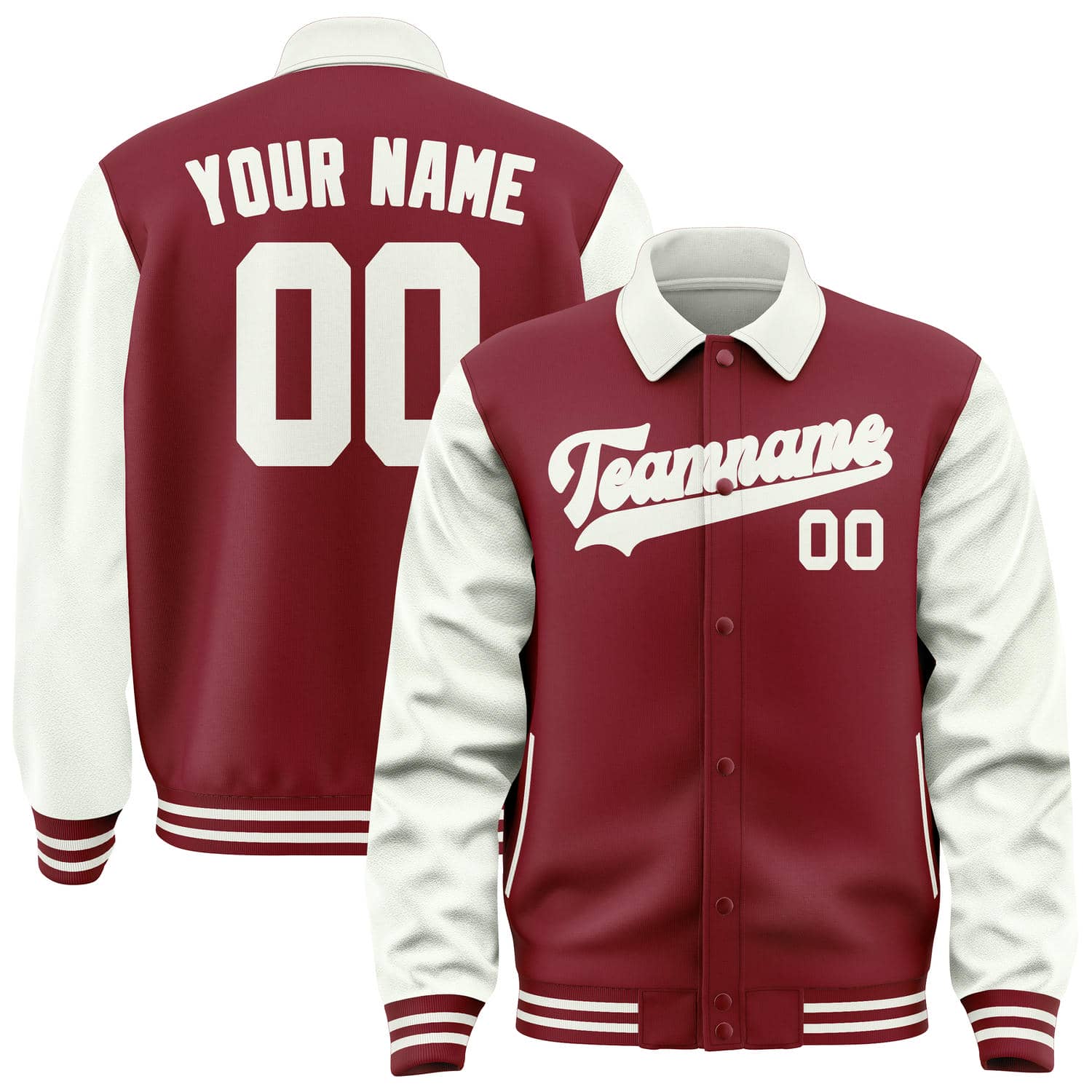 Custom Crimson Red White Jacket