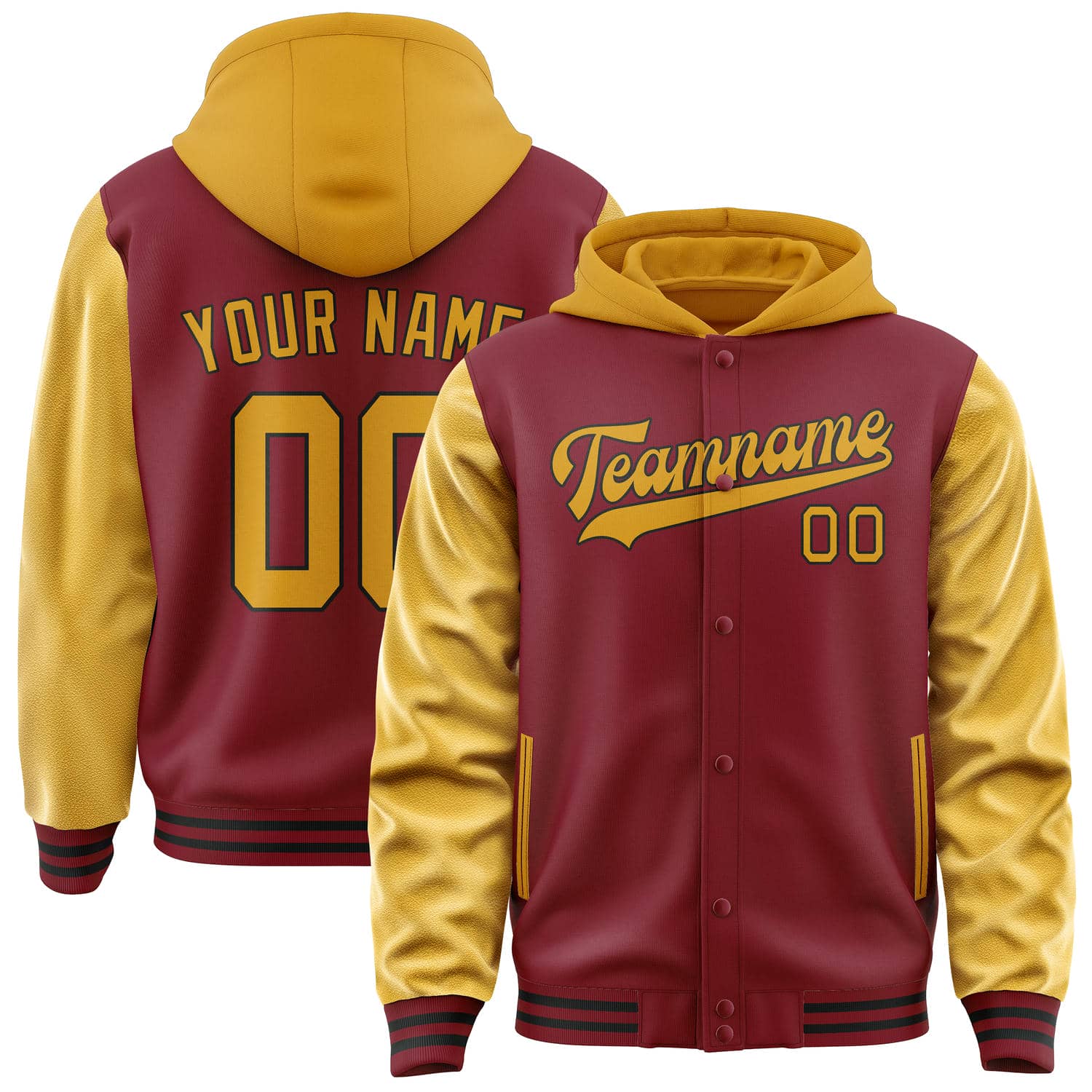 Custom Crimson Red Yellow Jacket