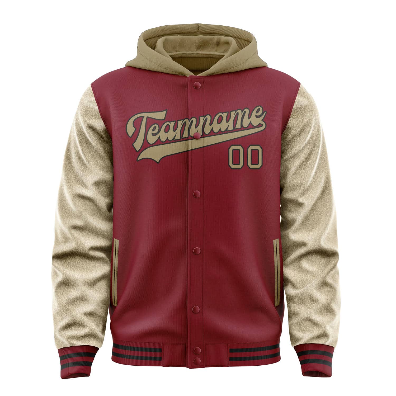 Custom Crimson Red Light Khaki Jacket