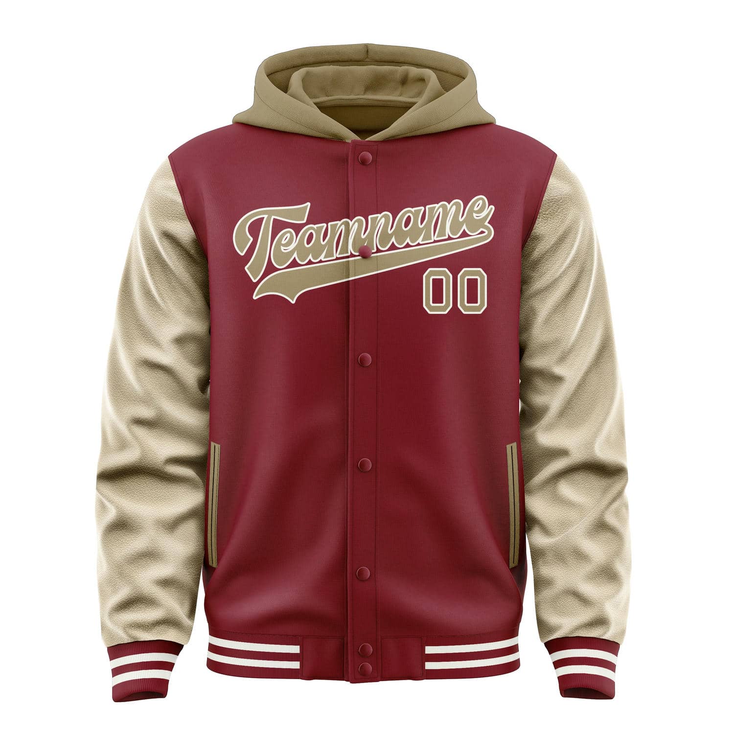 Custom Crimson Red Light Khaki Jacket