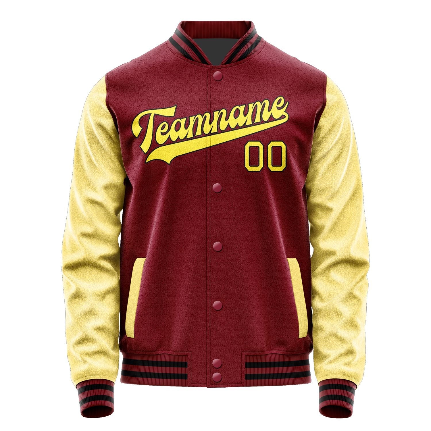 Custom Crimson Red Light Yellow Jacket JA1515261517B31726
