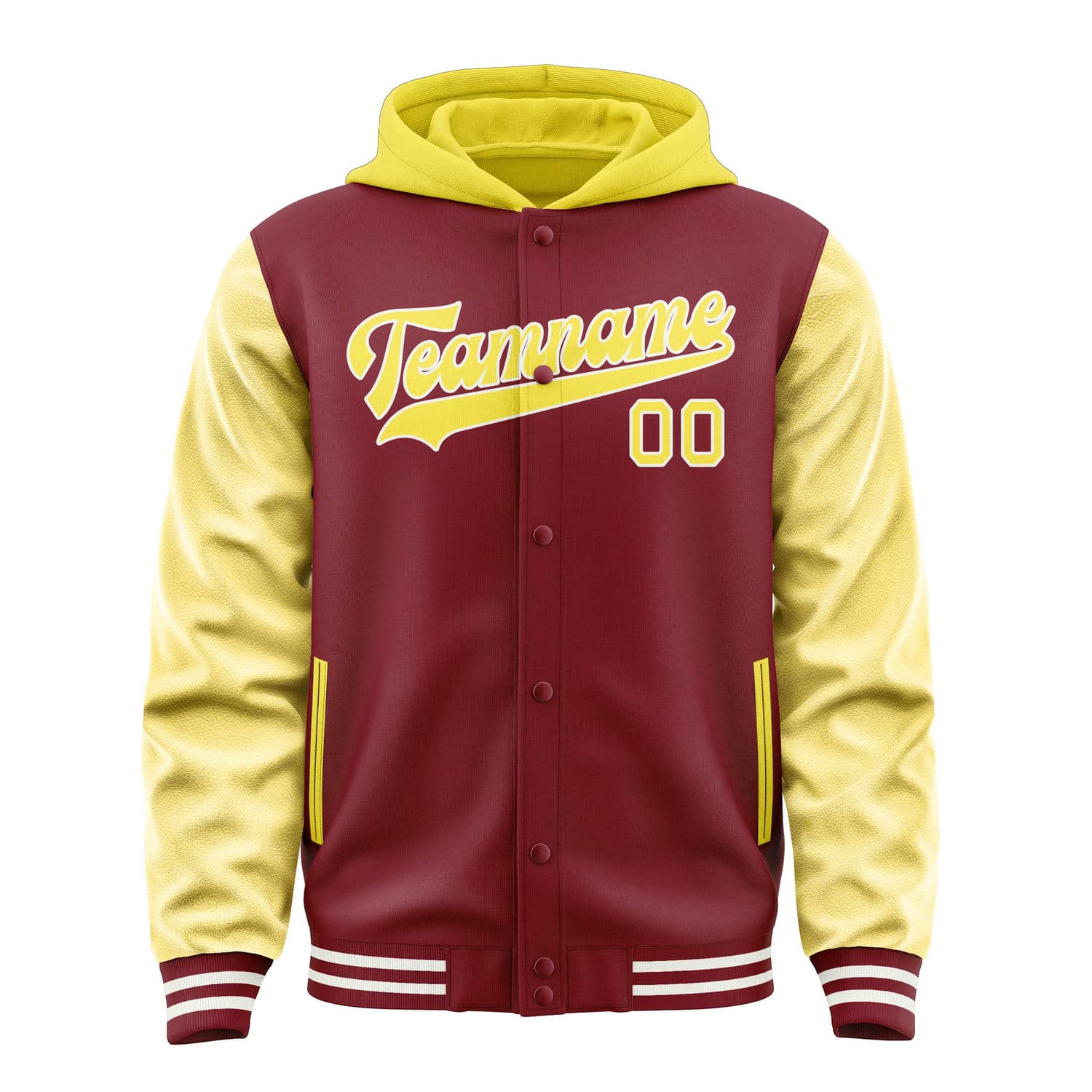 Custom Crimson Red Light Yellow Jacket
