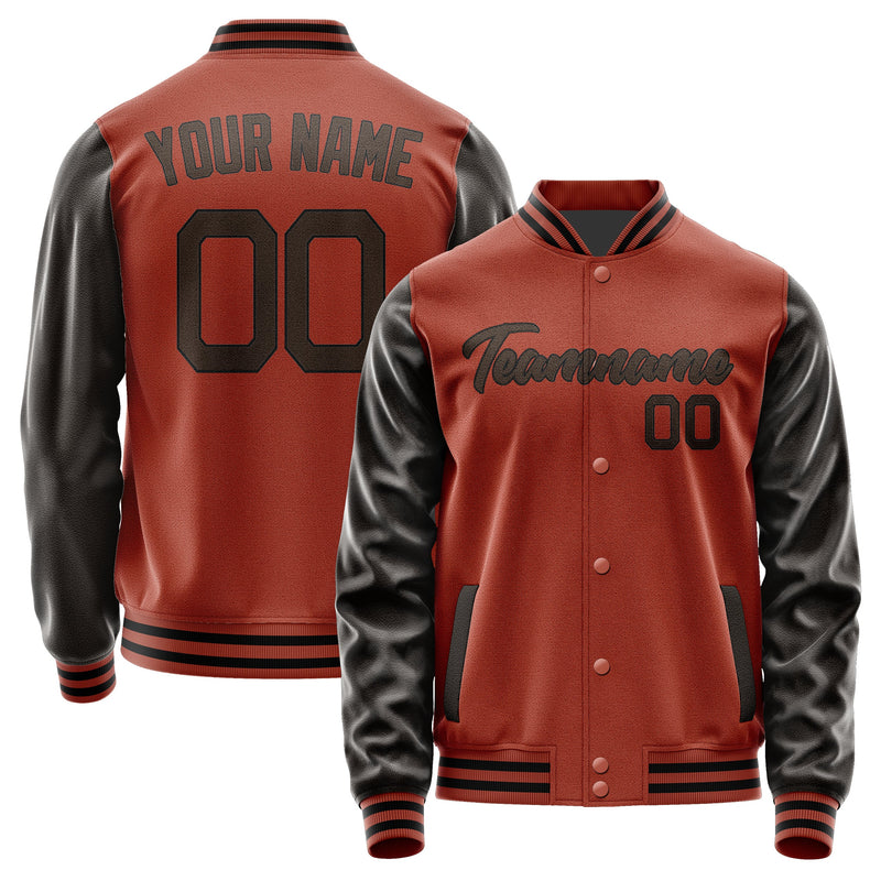 Custom Coral Red Brown Jacket JA1616011617B21701
