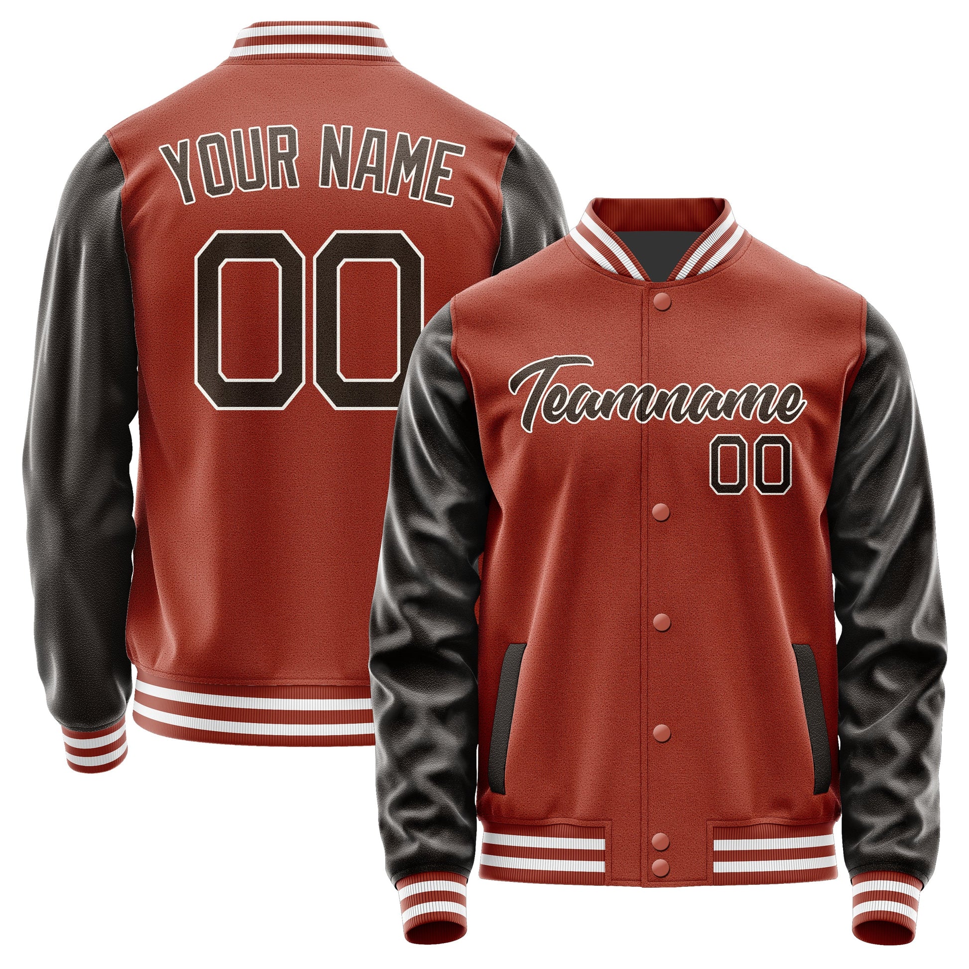 Custom Coral Red Brown Jacket JA1616011618B21801