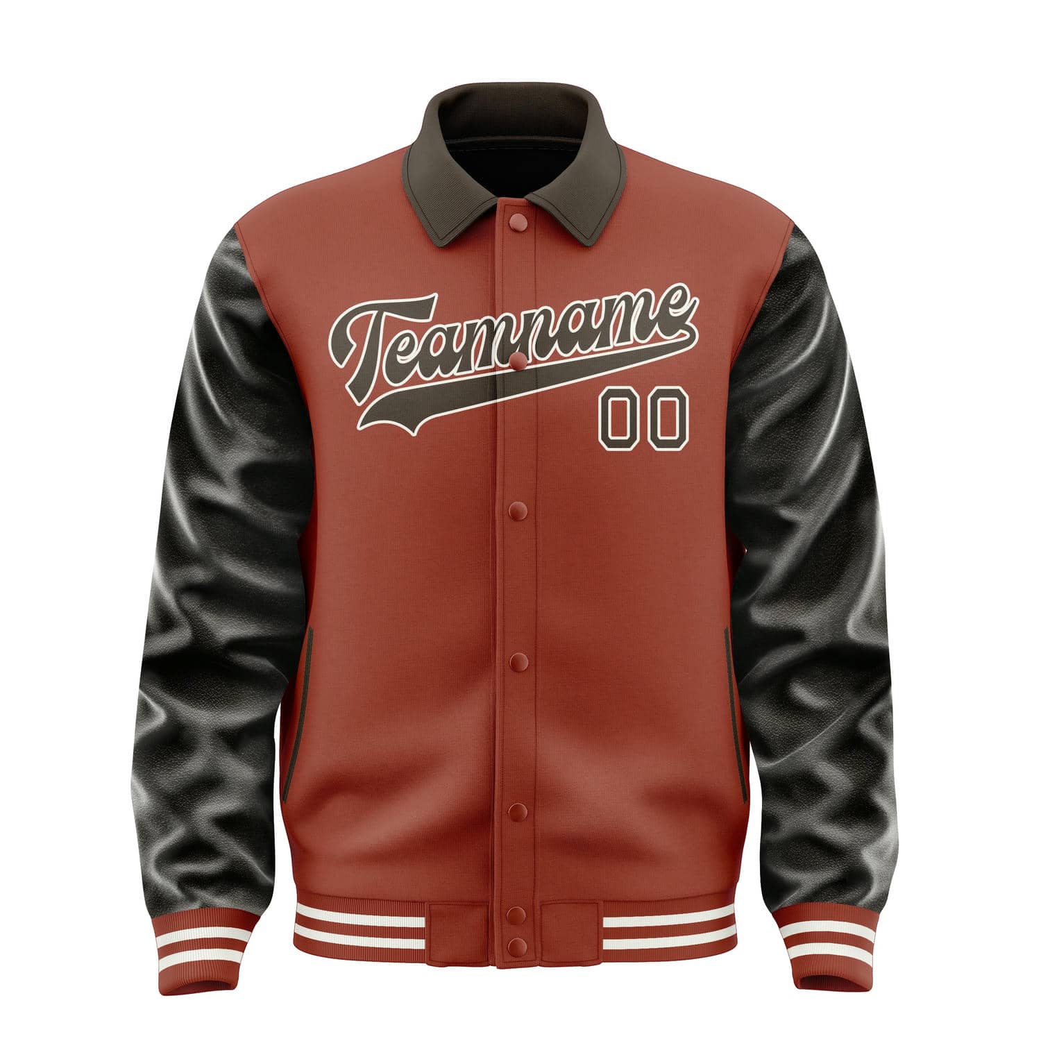 Custom Coral Red Brown Jacket