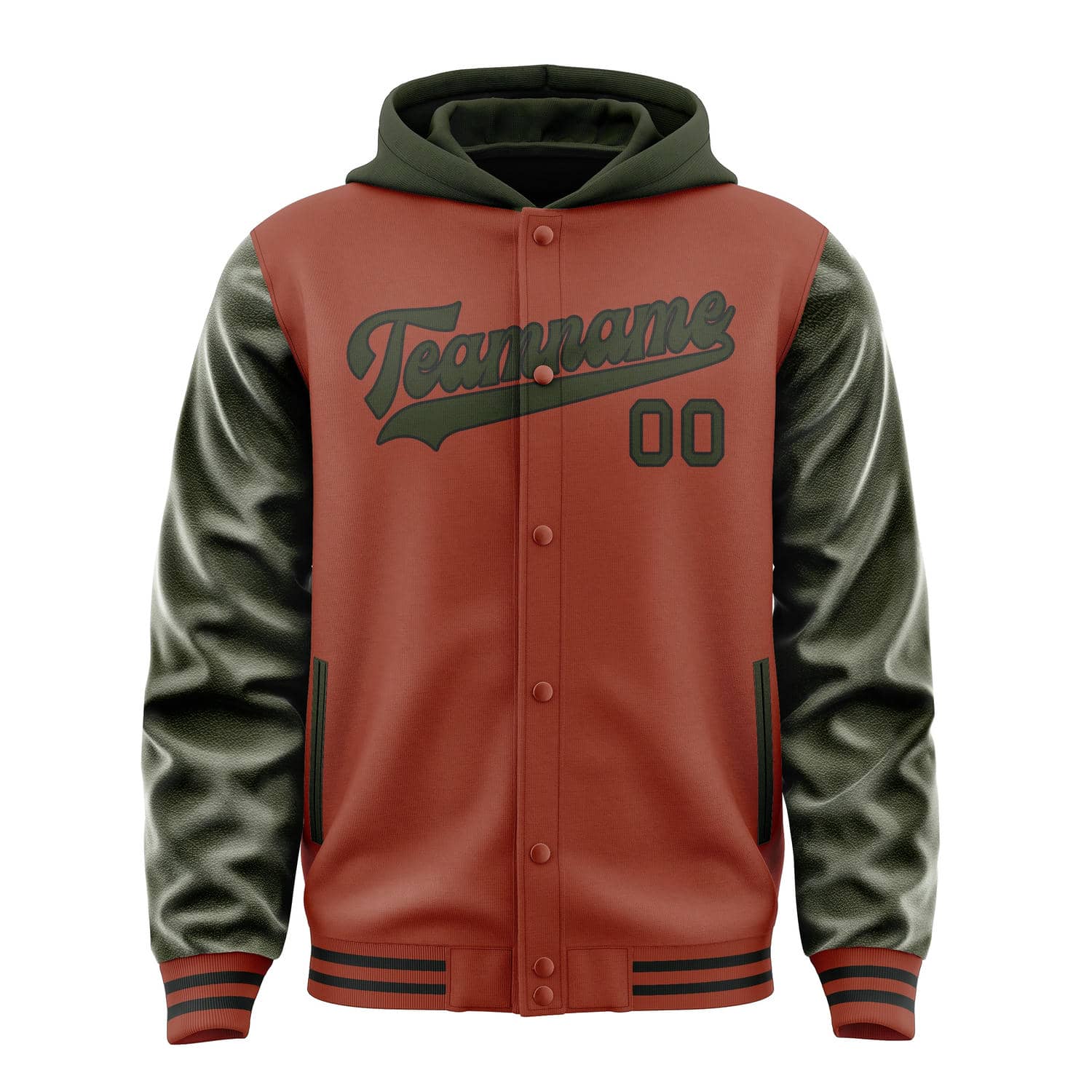 Custom Coral Red Olive Jacket