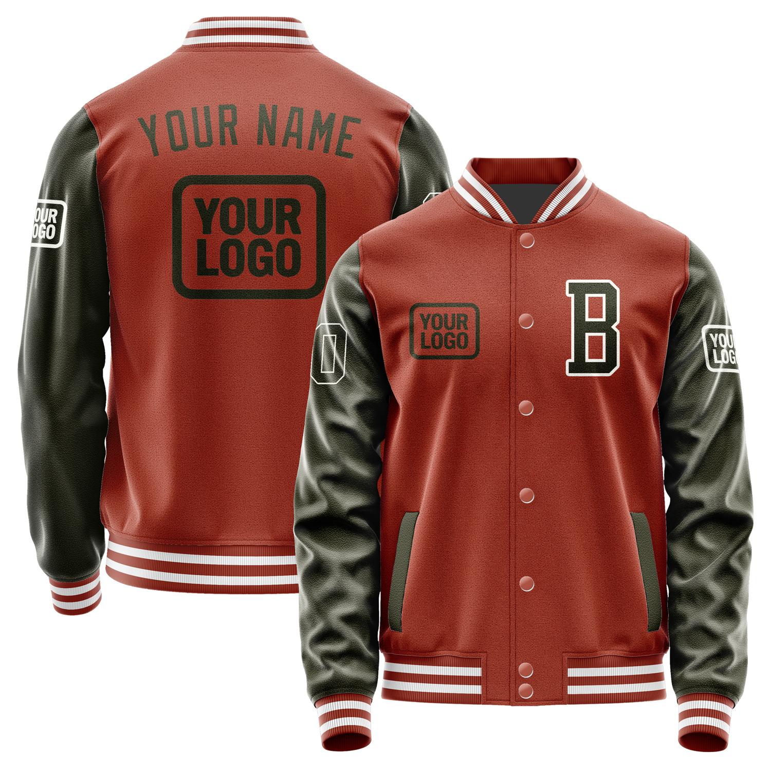 Custom Coral Red Olive Jacket JA161602161818020218