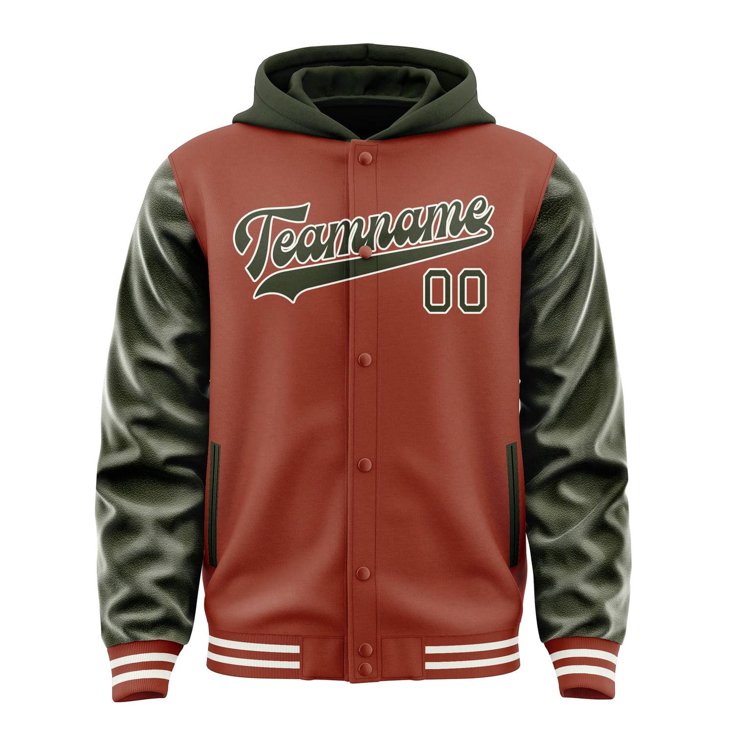 Custom Coral Red Olive Jacket