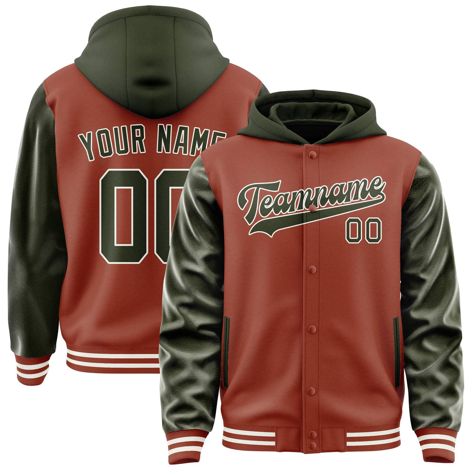 Custom Coral Red Olive Jacket