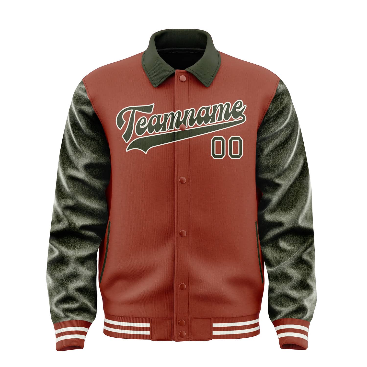 Custom Coral Red Olive Jacket