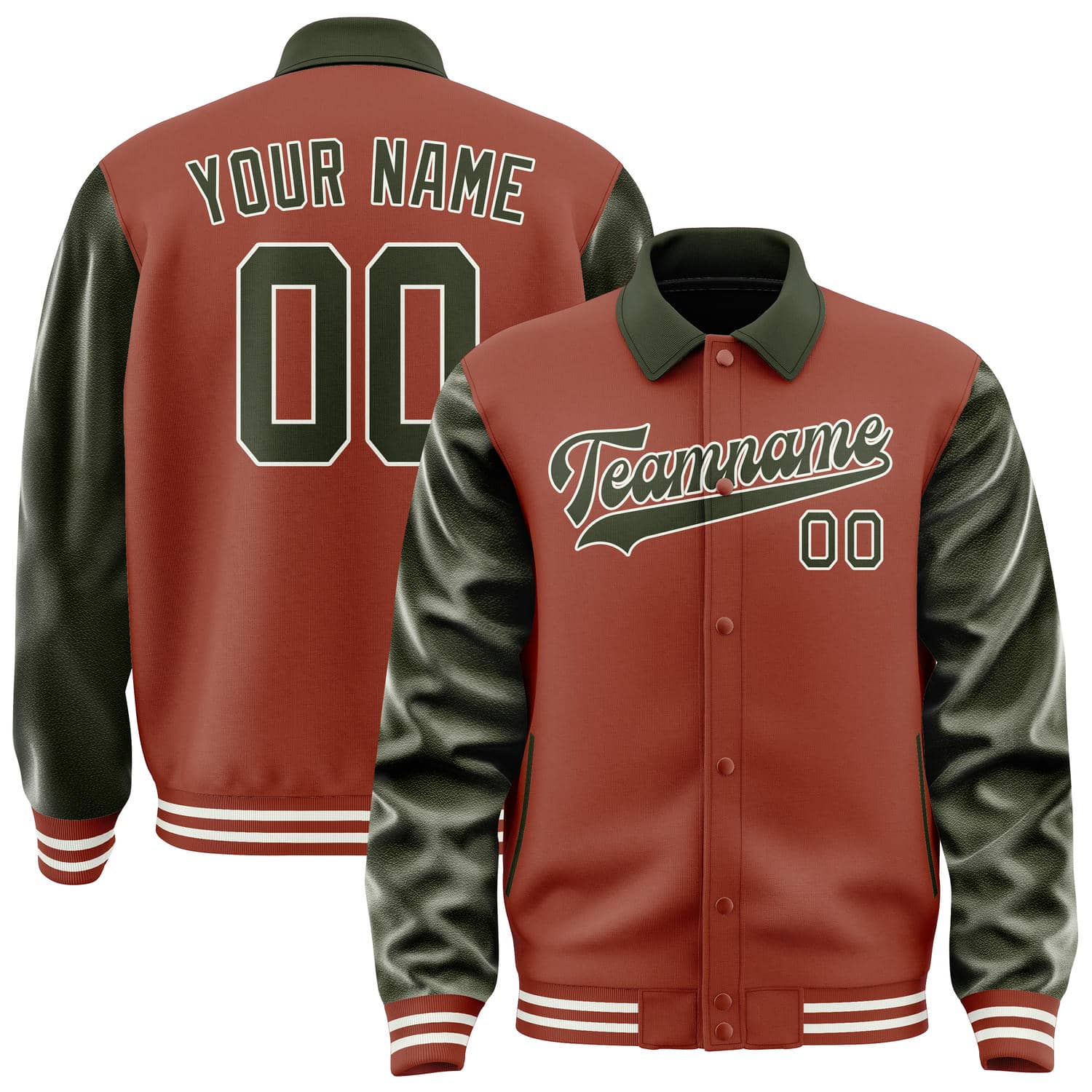 Custom Coral Red Olive Jacket