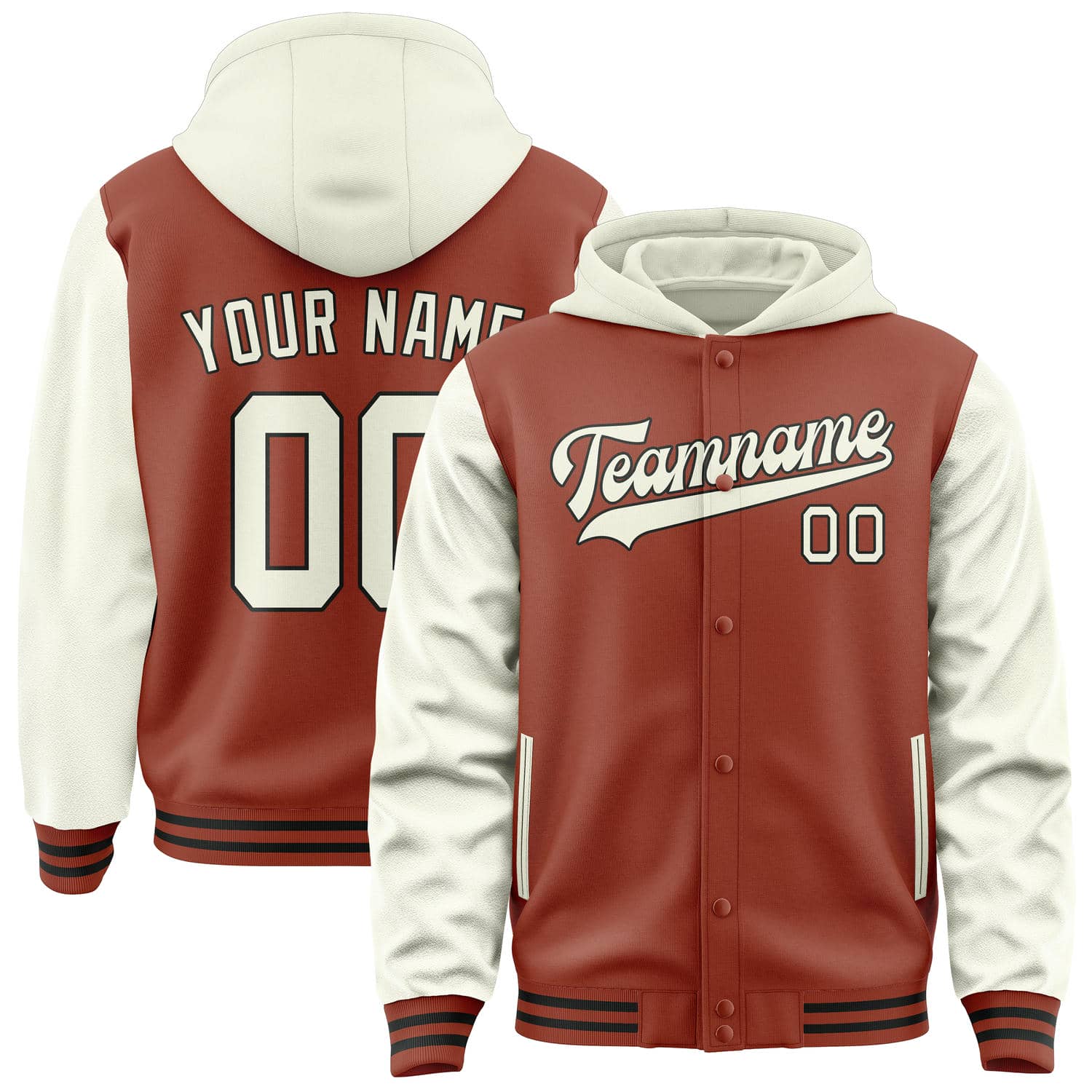 Custom Coral Red Cream Jacket