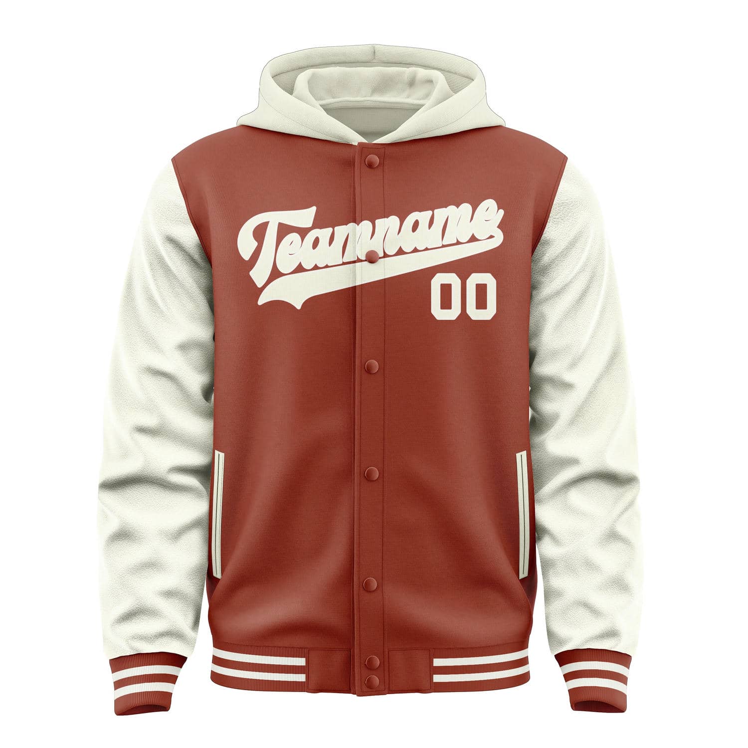 Custom Coral Red Cream Jacket