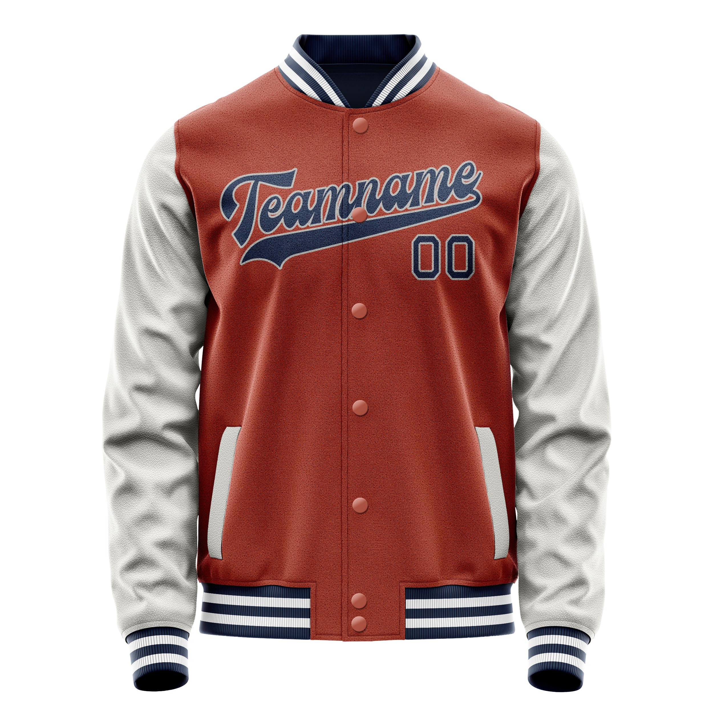 Custom Texas-Orange Gray Solid Color Varsity Letterman Jacket JA02240617JG446