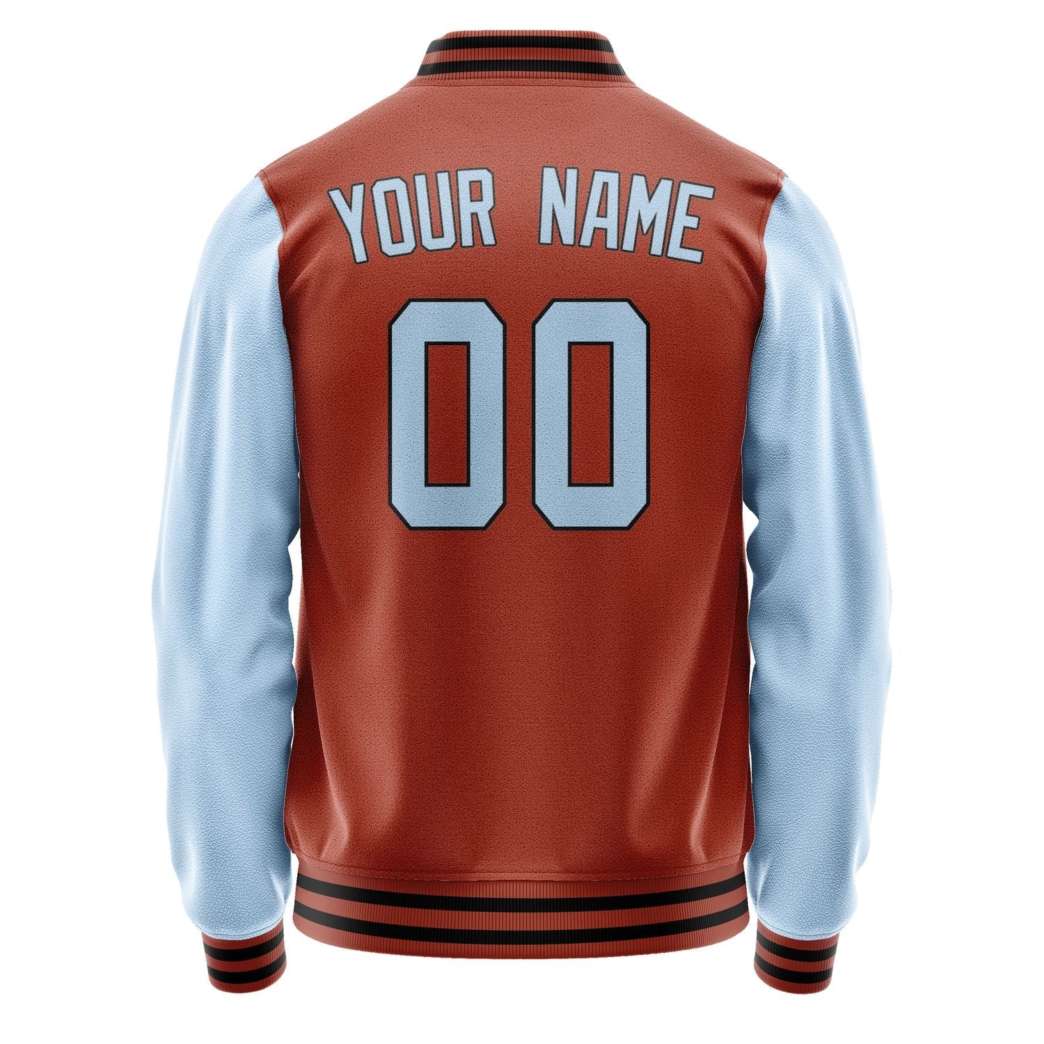 Custom Coral Red Light Blue Jacket JA1616081617B31708