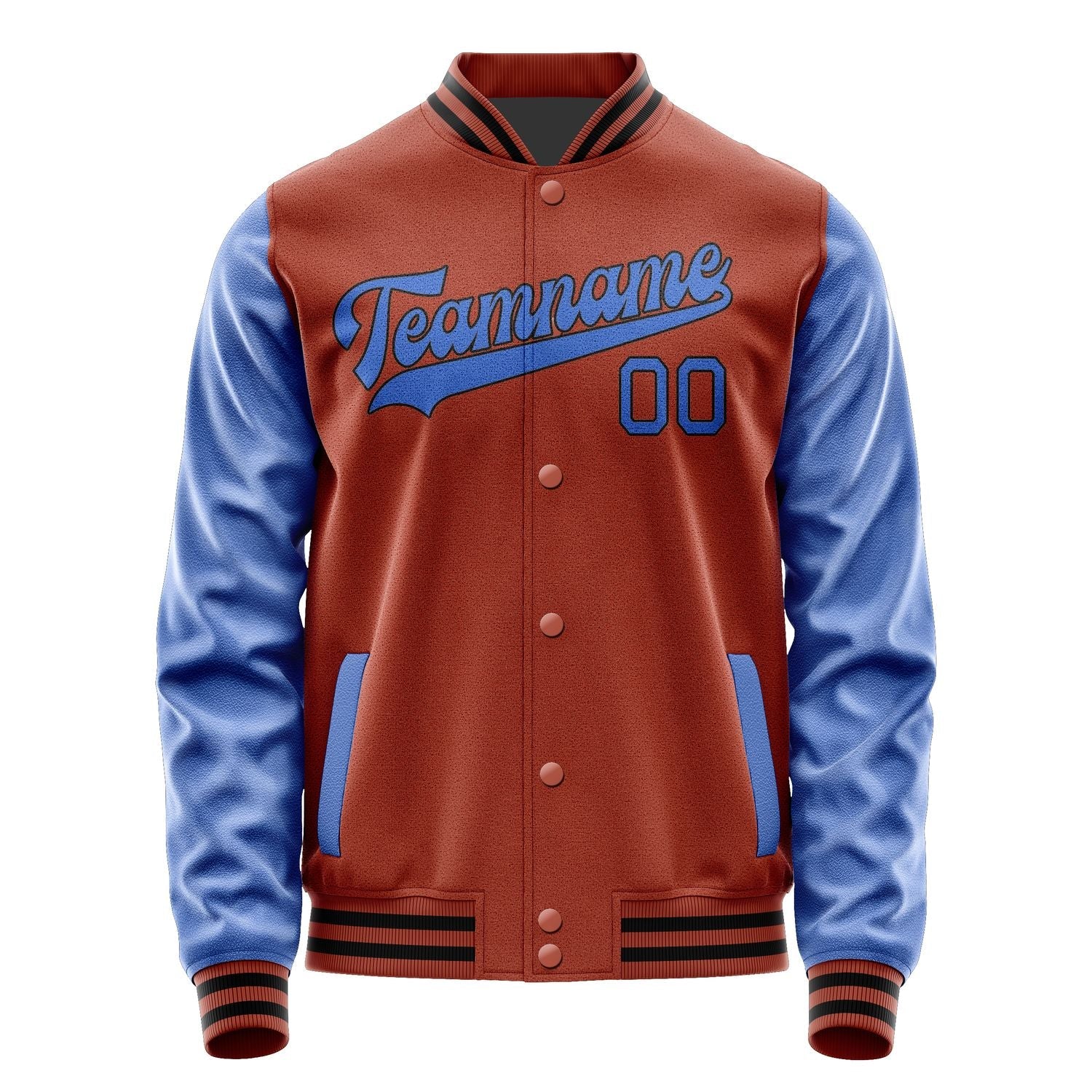 Custom Coral Red Sky Blue Jacket JA1616091617B31709