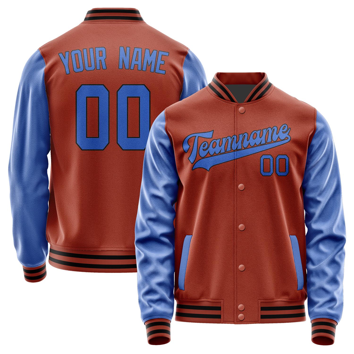 Custom Coral Red Sky Blue Jacket JA1616091617B31709