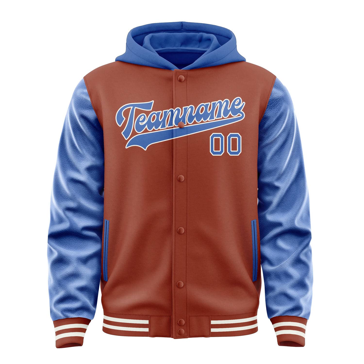 Custom Coral Red Sky Blue Jacket