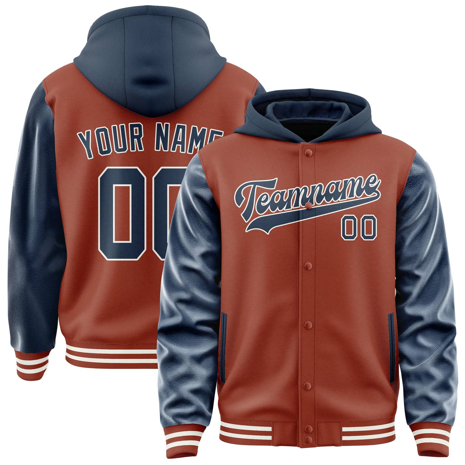Custom Coral Red Blue Jacket