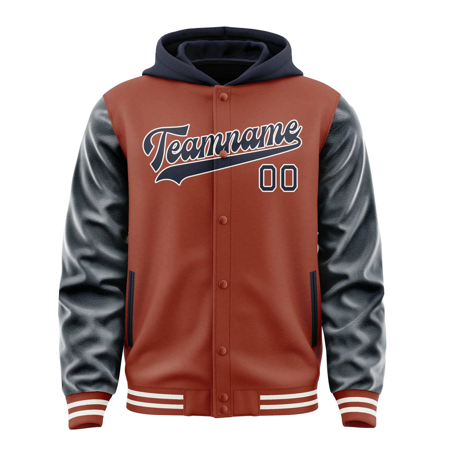 Custom Coral Red Navy Jacket