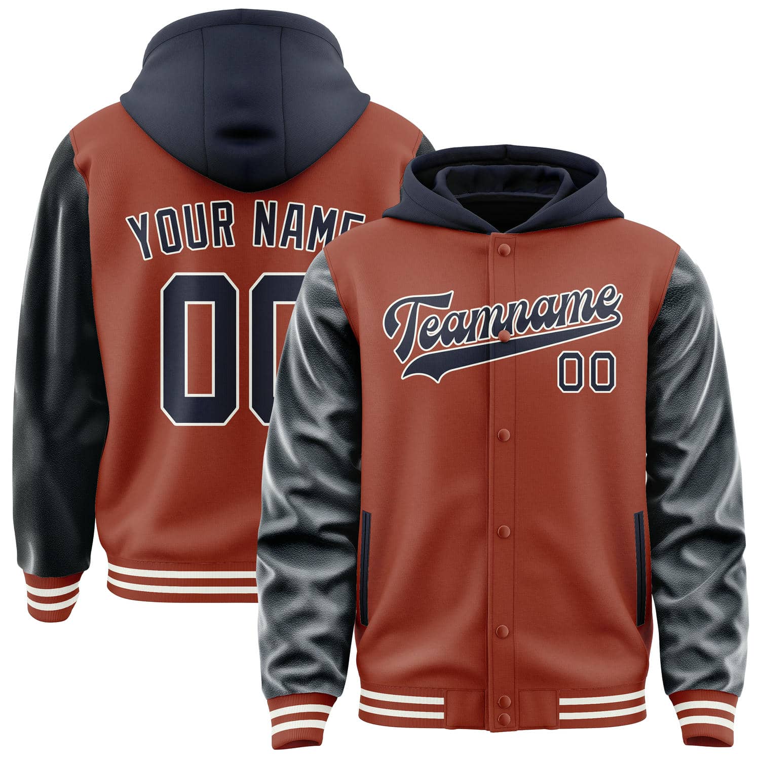 Custom Coral Red Navy Jacket