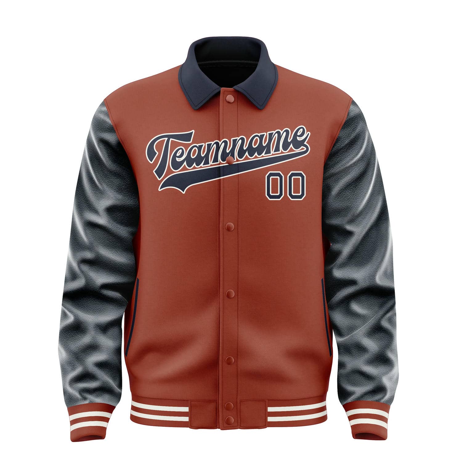 Custom Coral Red Navy Jacket