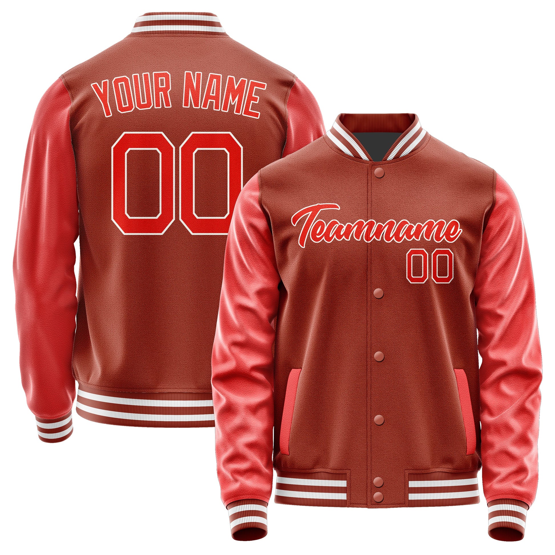 Custom Coral Red Orange Red Jacket JA1616121618B21812