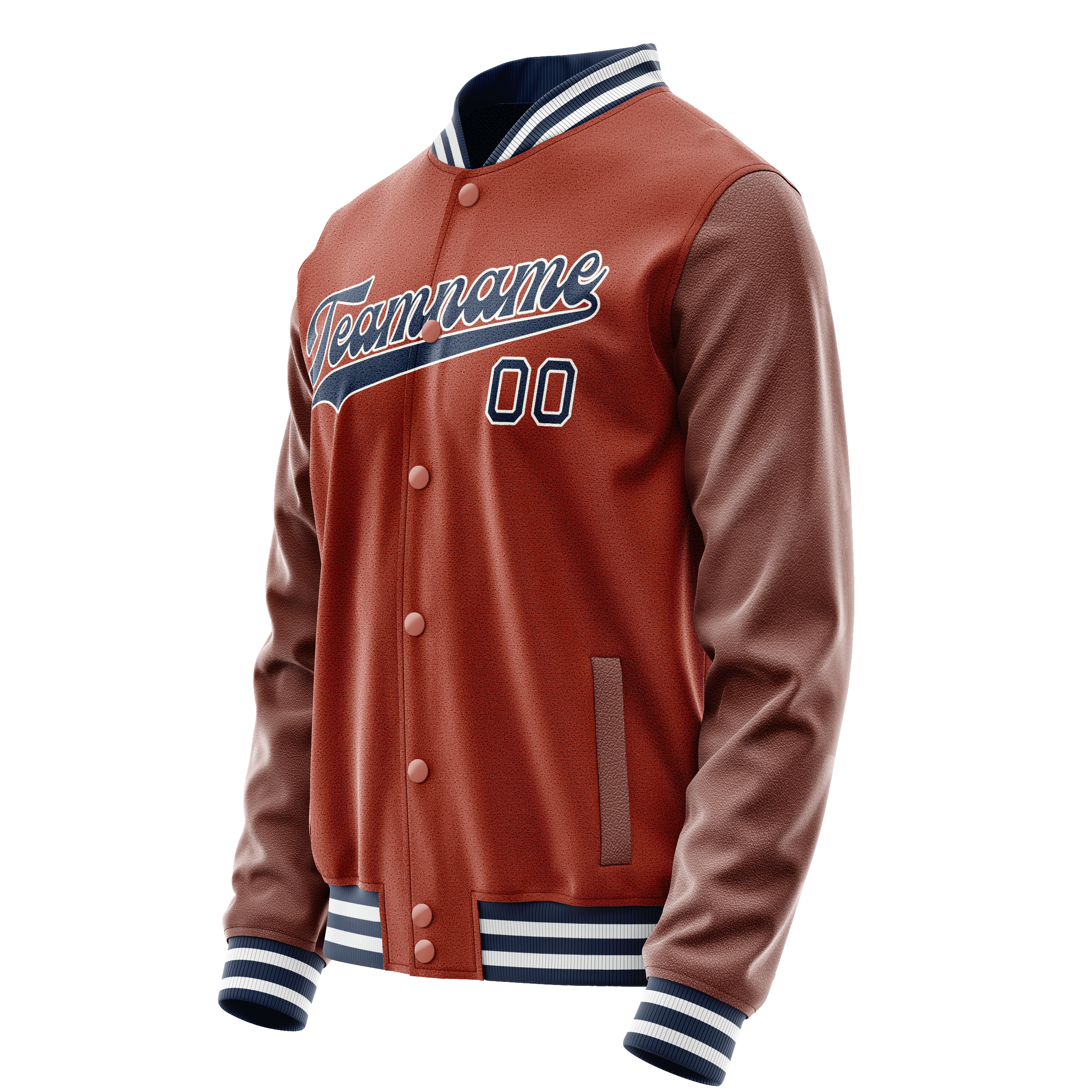 Custom Texas-Orange Navy Solid Color Varsity Letterman Jacket JA02240617JG439