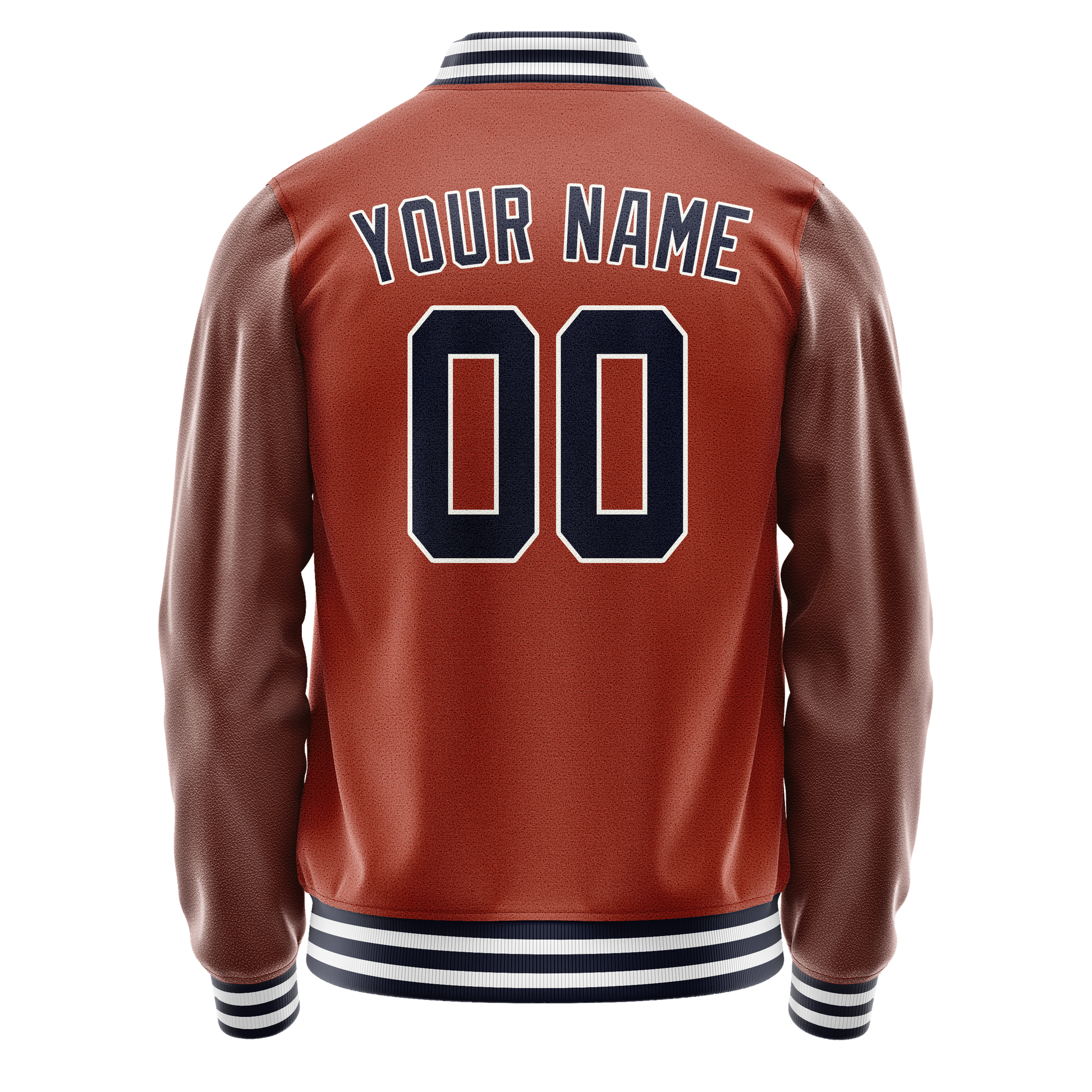 Custom Texas-Orange Navy Solid Color Varsity Letterman Jacket JA02240617JG428