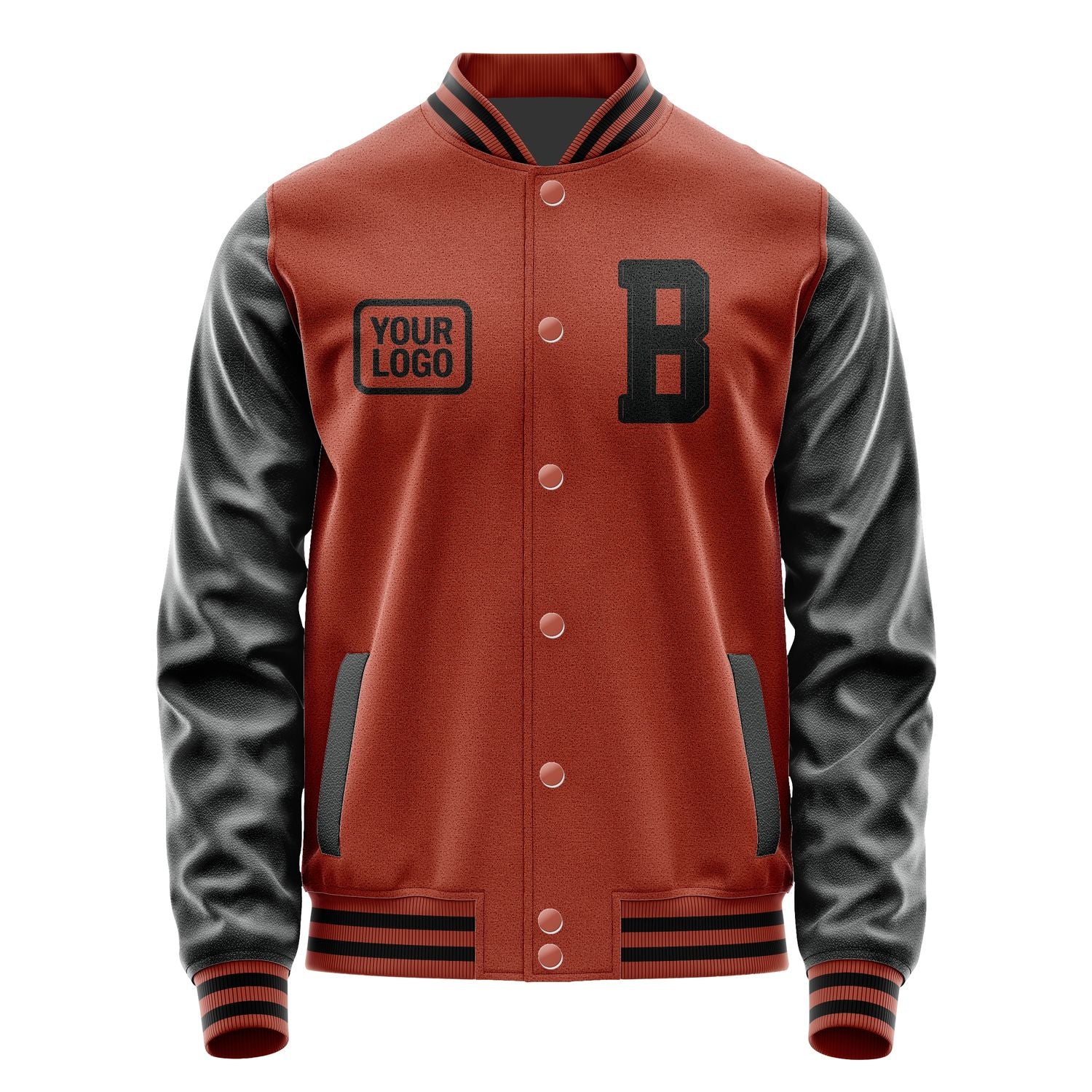 Custom Coral Red Black Jacket JA161617161717171717