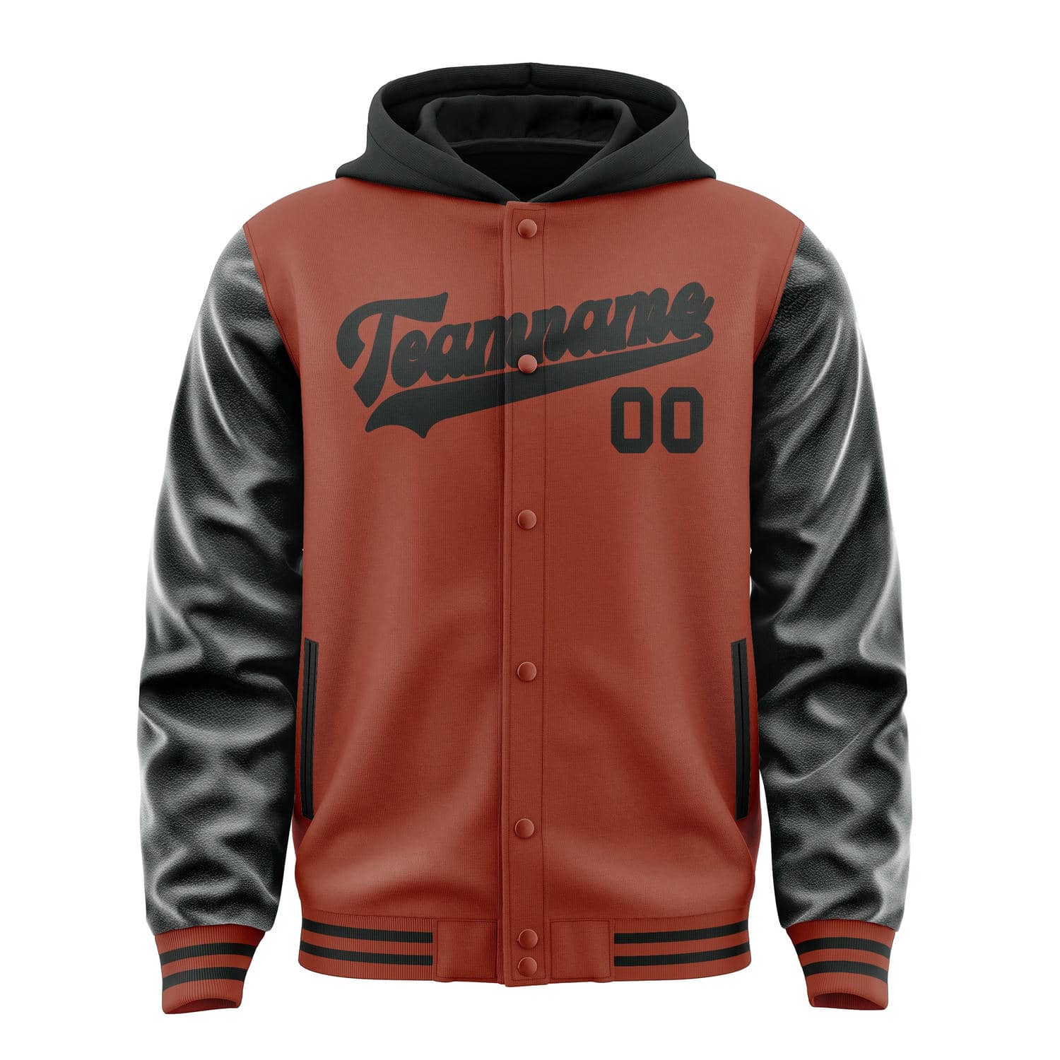 Custom Coral Red Black Jacket
