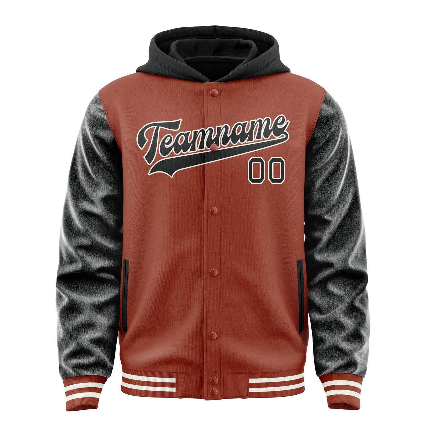 Custom Coral Red Black Jacket