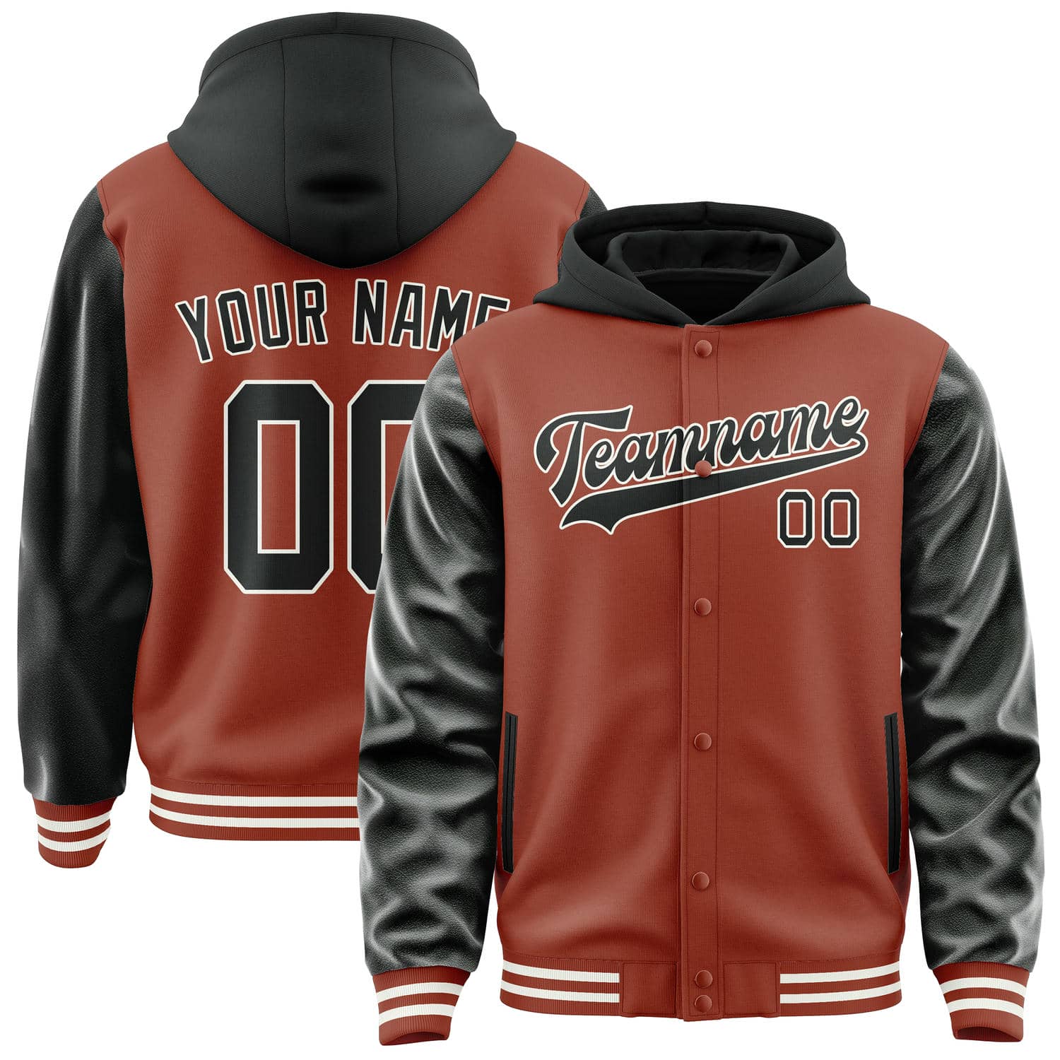 Custom Coral Red Black Jacket