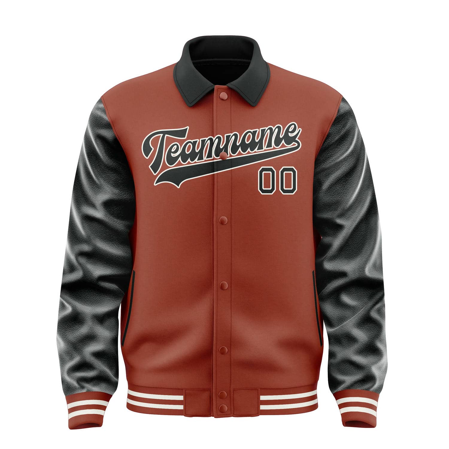 Custom Coral Red Black Jacket