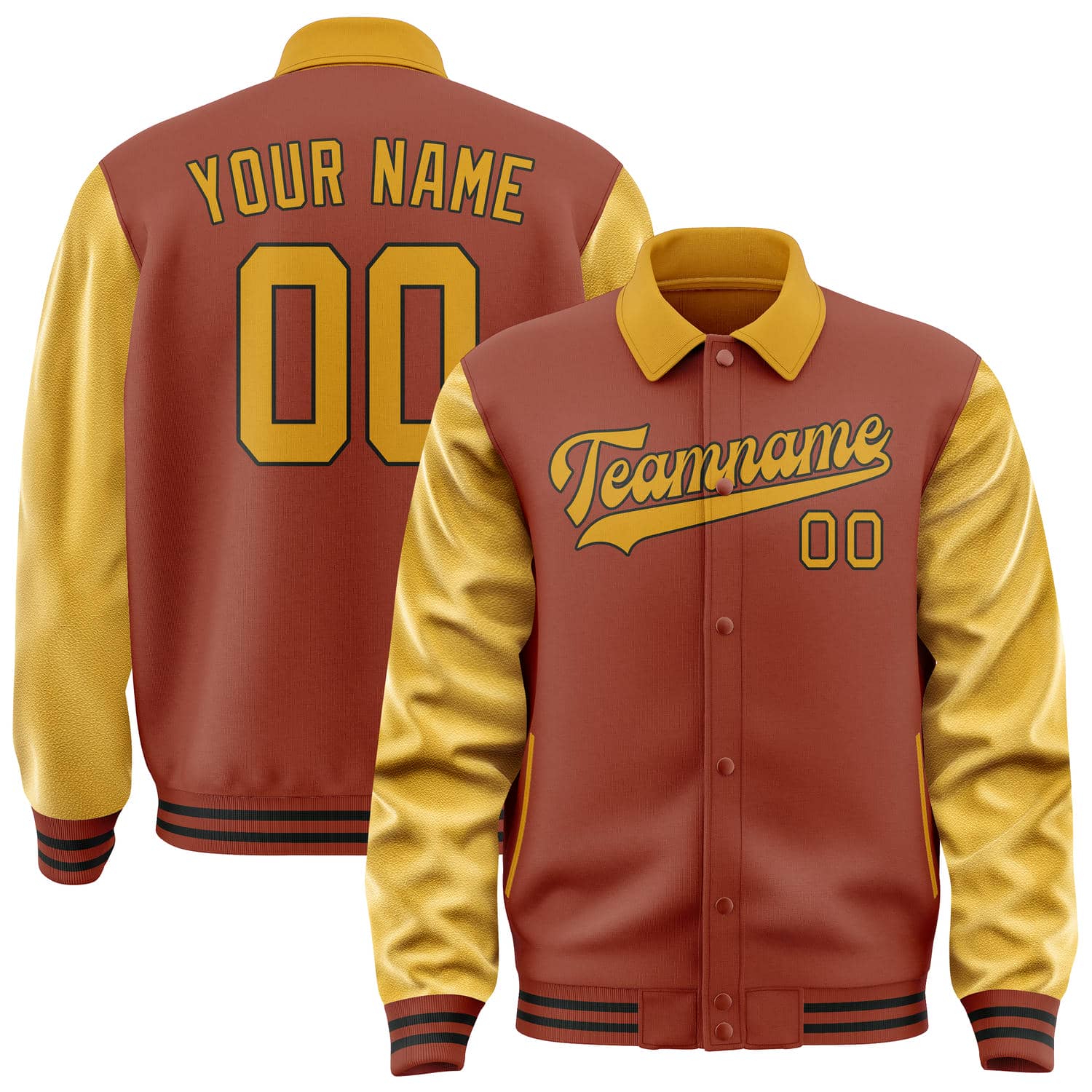 Custom Coral Red Yellow Jacket