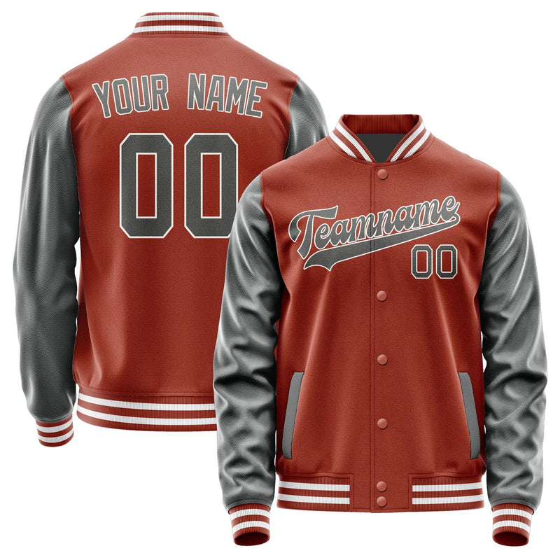 Custom Coral Red Dark Grey Jacket JA1616201618B31820