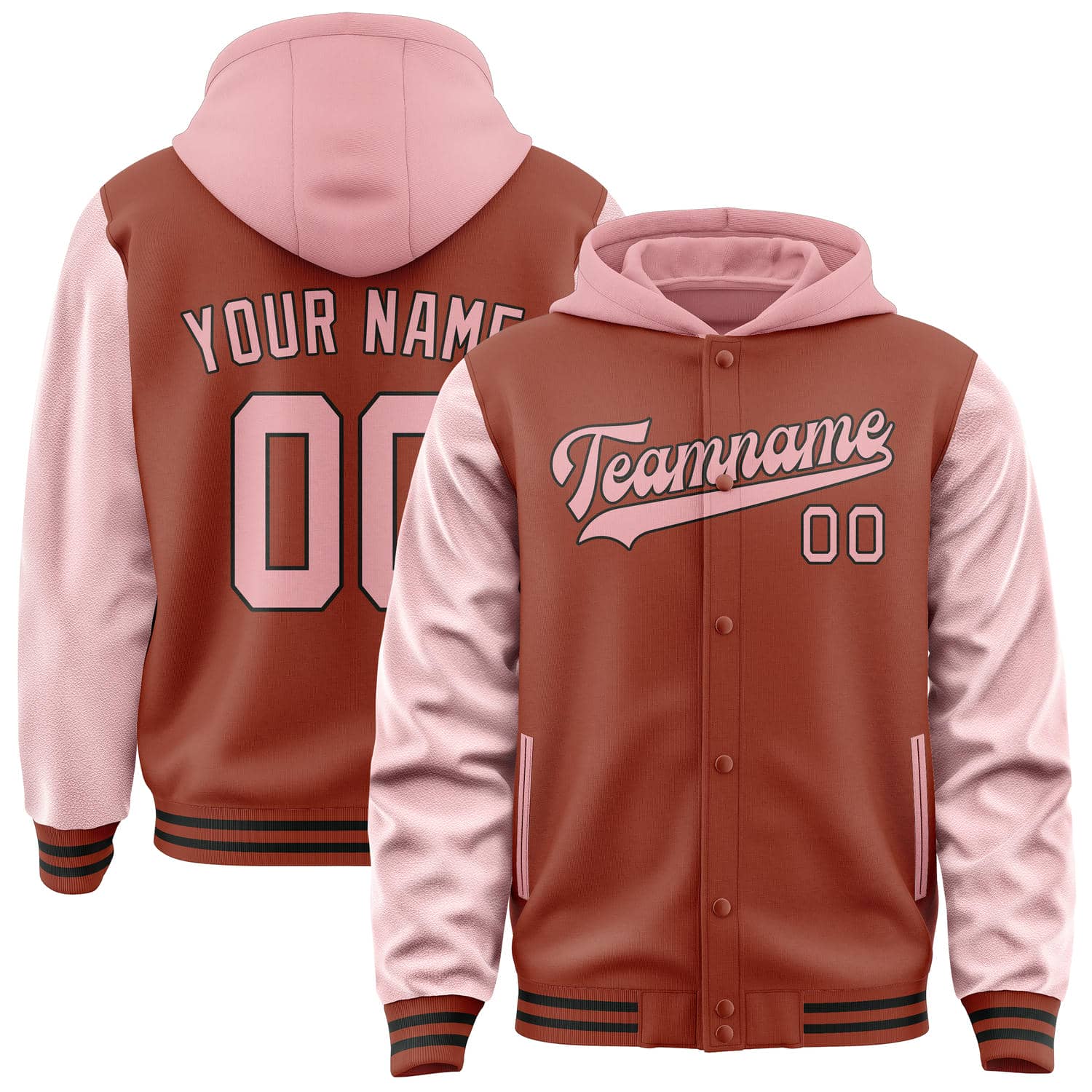 Custom Coral Red Light Pink Jacket