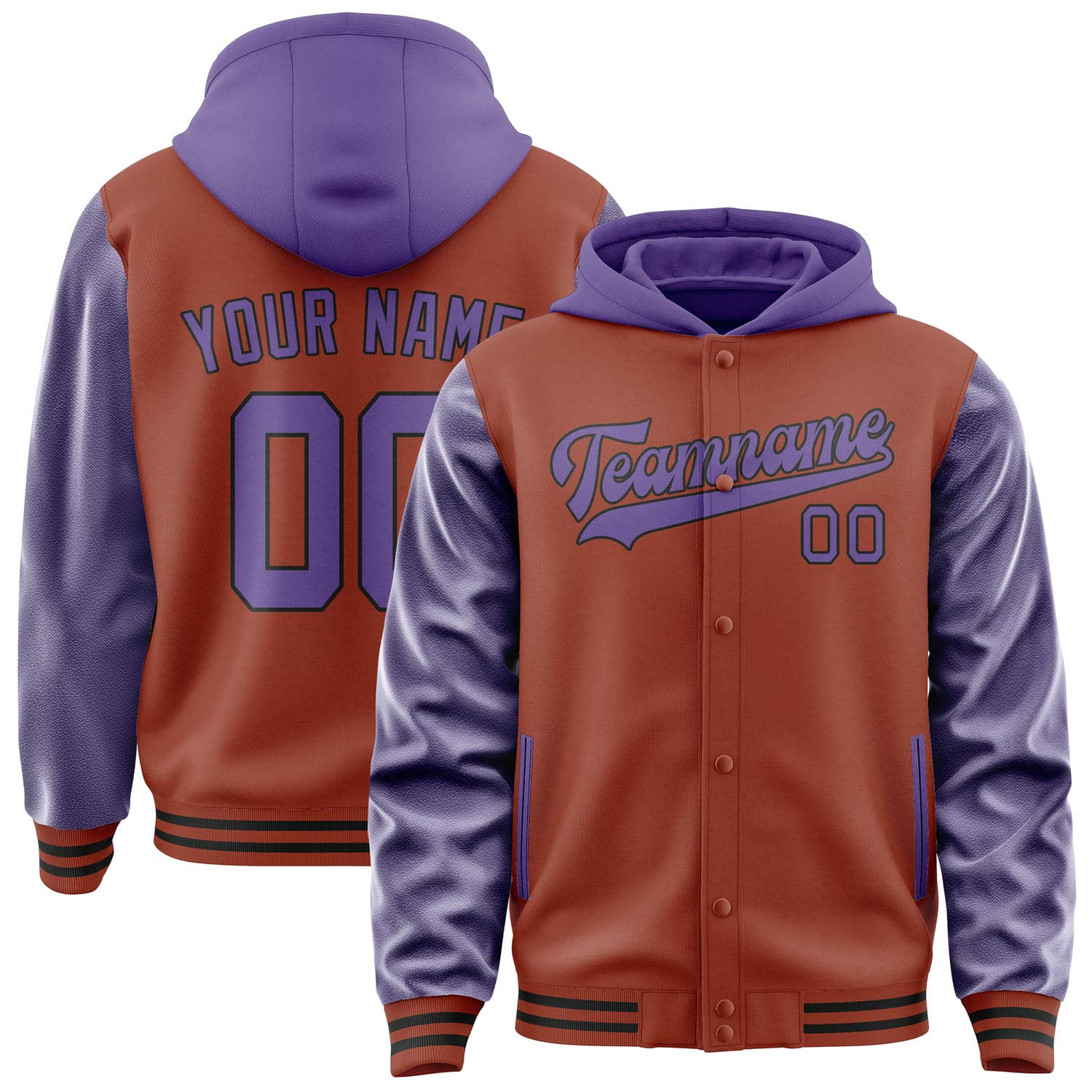 Custom Coral Red Light Purple Jacket