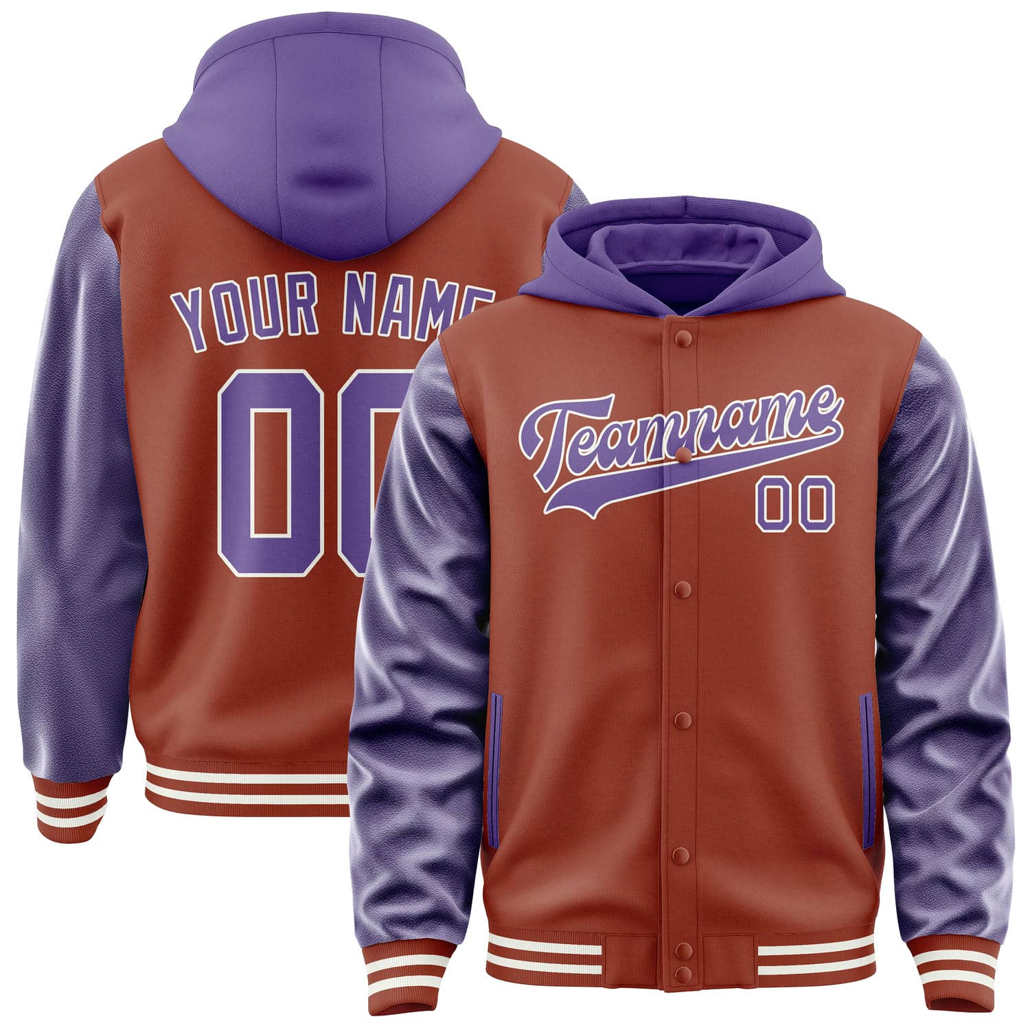 Custom Coral Red Light Purple Jacket