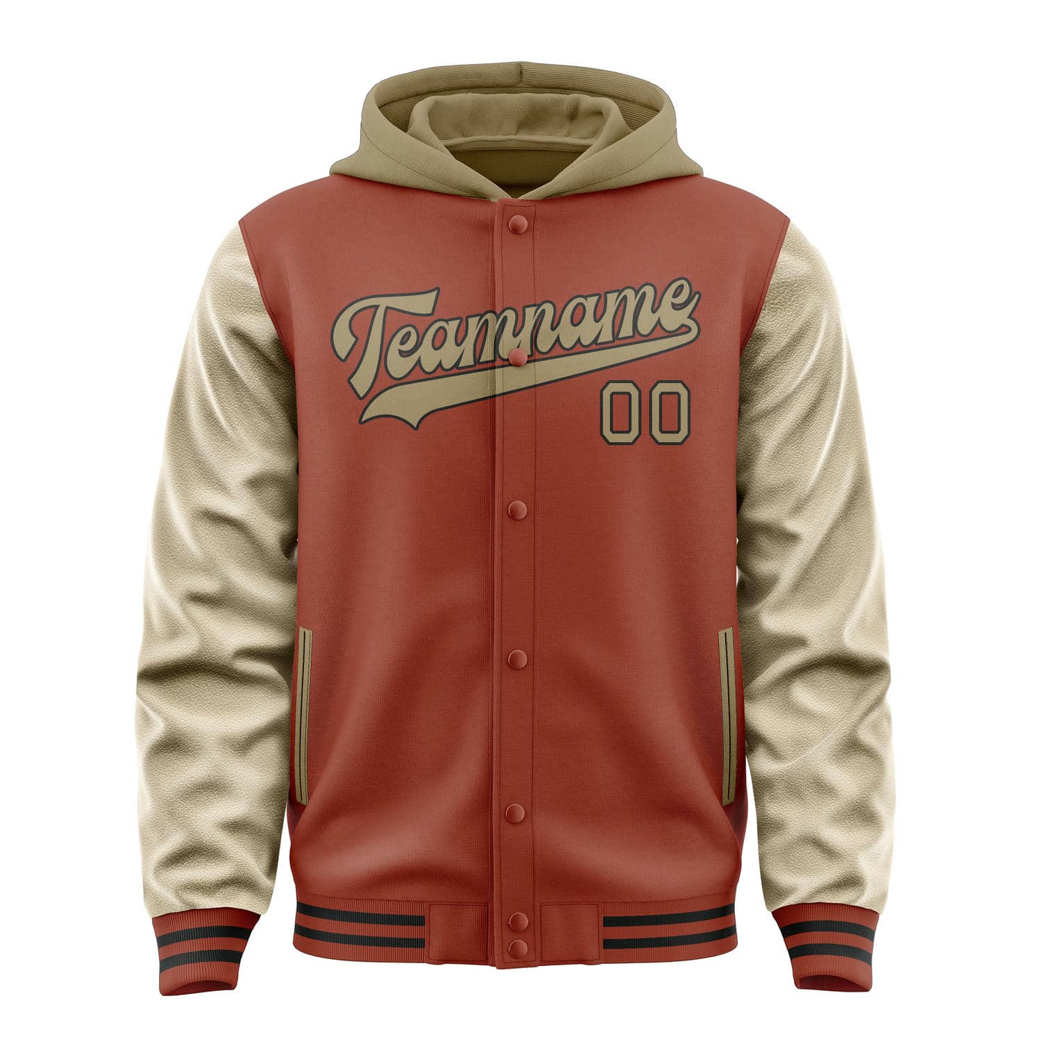 Custom Coral Red Light Khaki Jacket