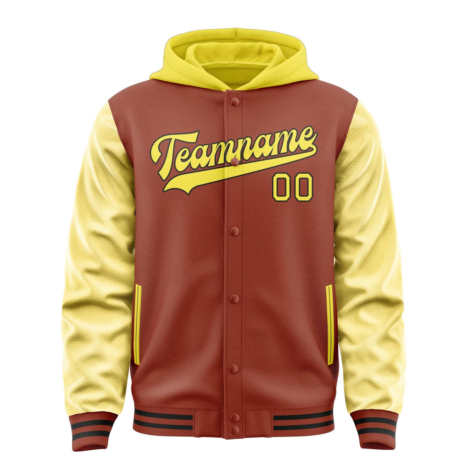 Custom Coral Red Light Yellow Jacket