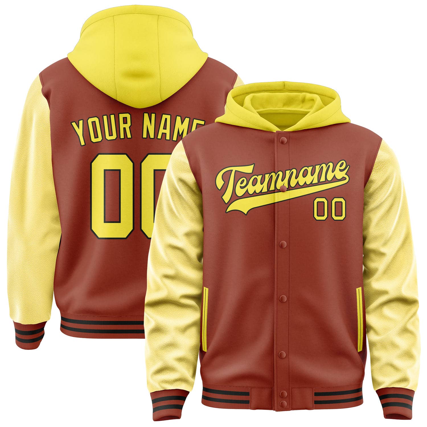 Custom Coral Red Light Yellow Jacket